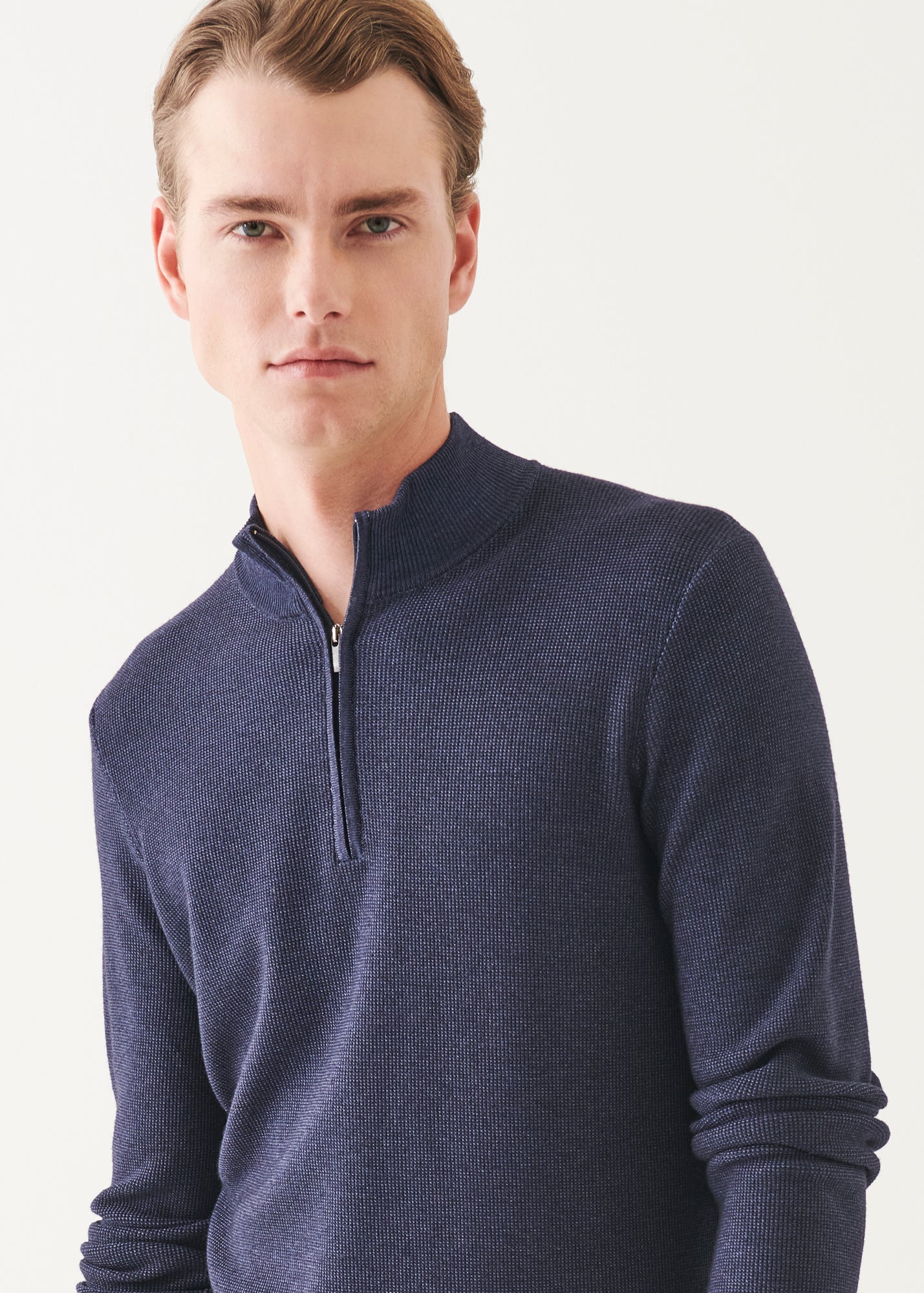 Extra-Fine Merino Textured Quarter Zip