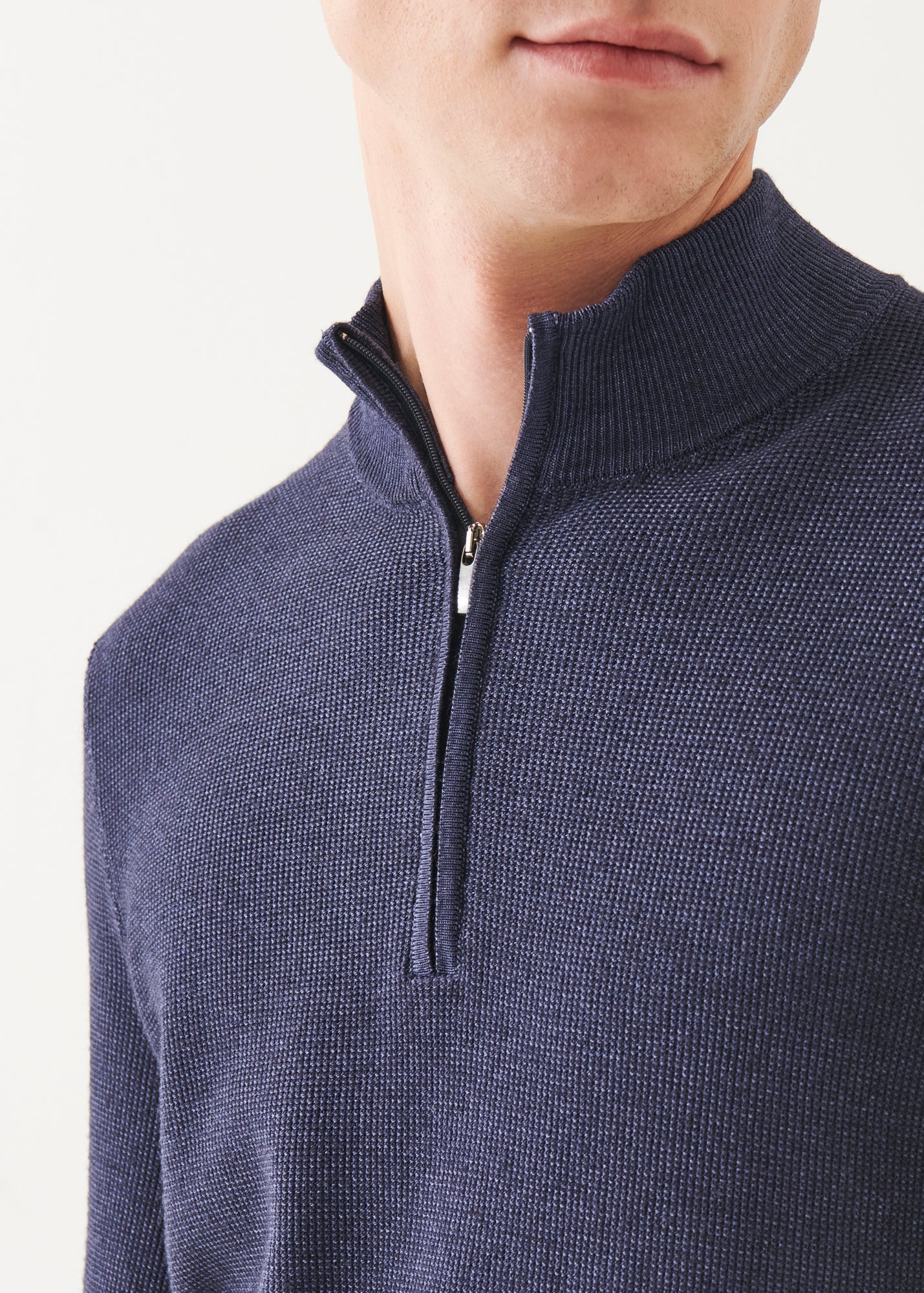 Extra-Fine Merino Textured Quarter Zip