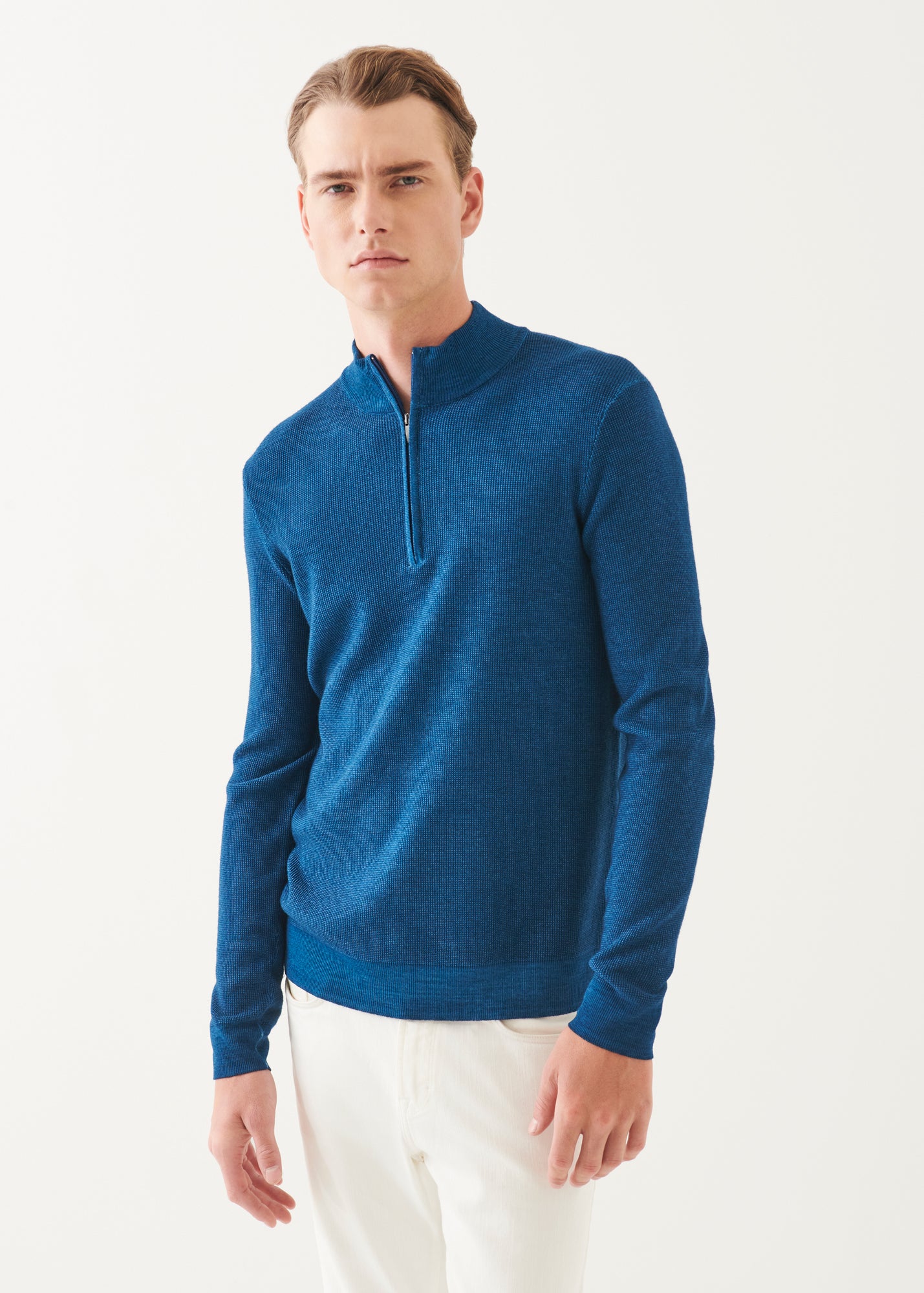 Extra-Fine Merino Textured Quarter Zip