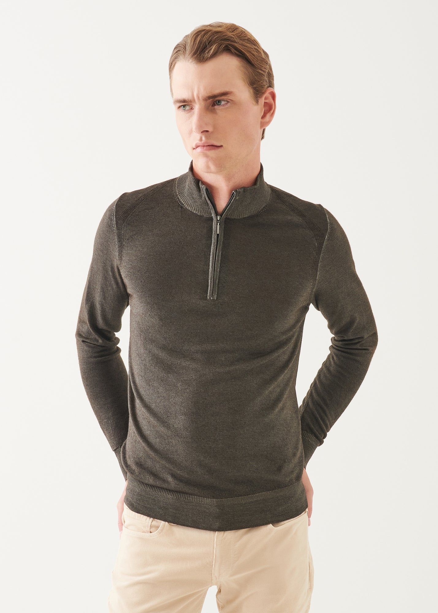 Extra-Fine Merino Vintage Quarter Zip - PATRICK ASSARAF