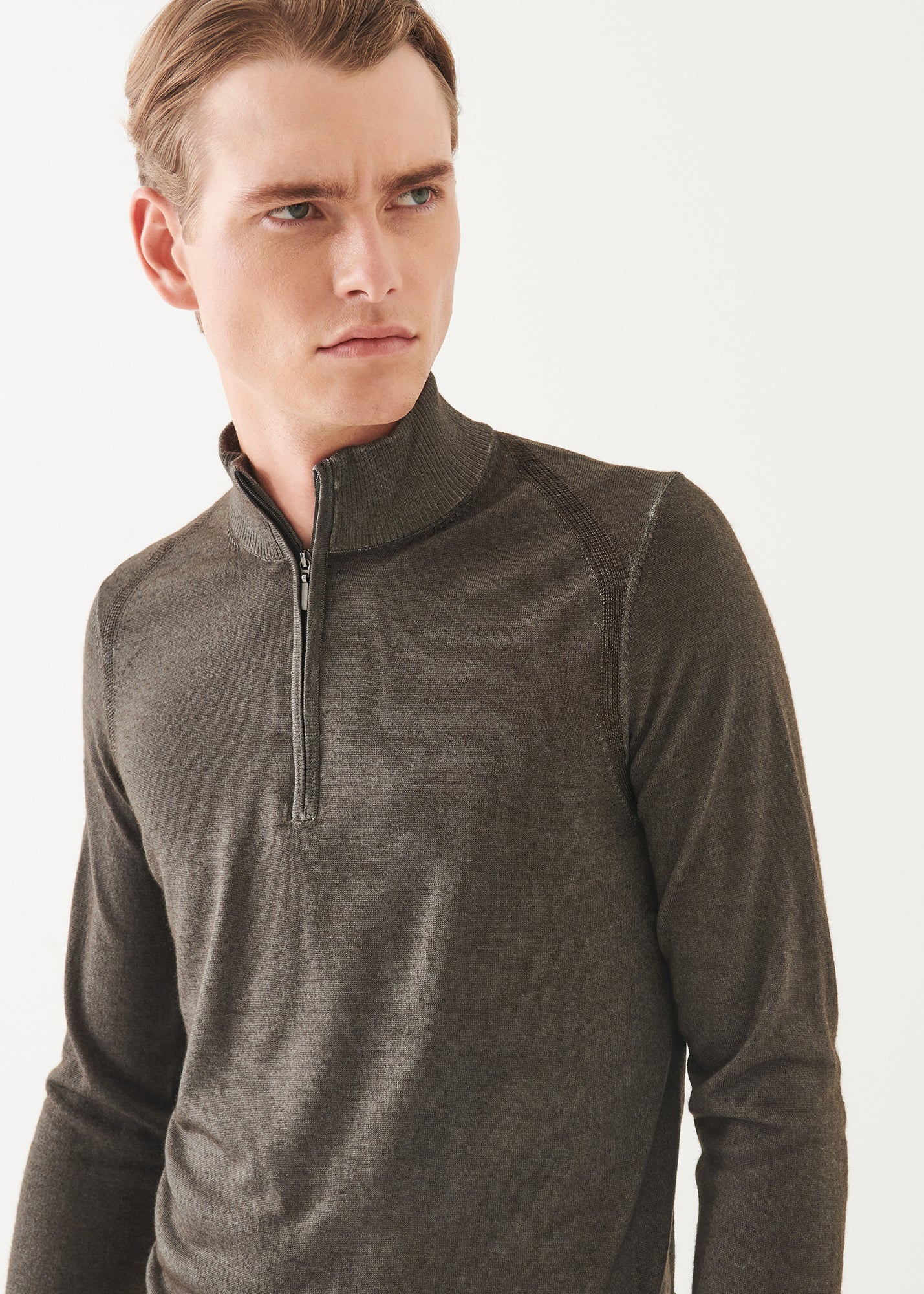 Extra-Fine Merino Vintage Quarter Zip - PATRICK ASSARAF