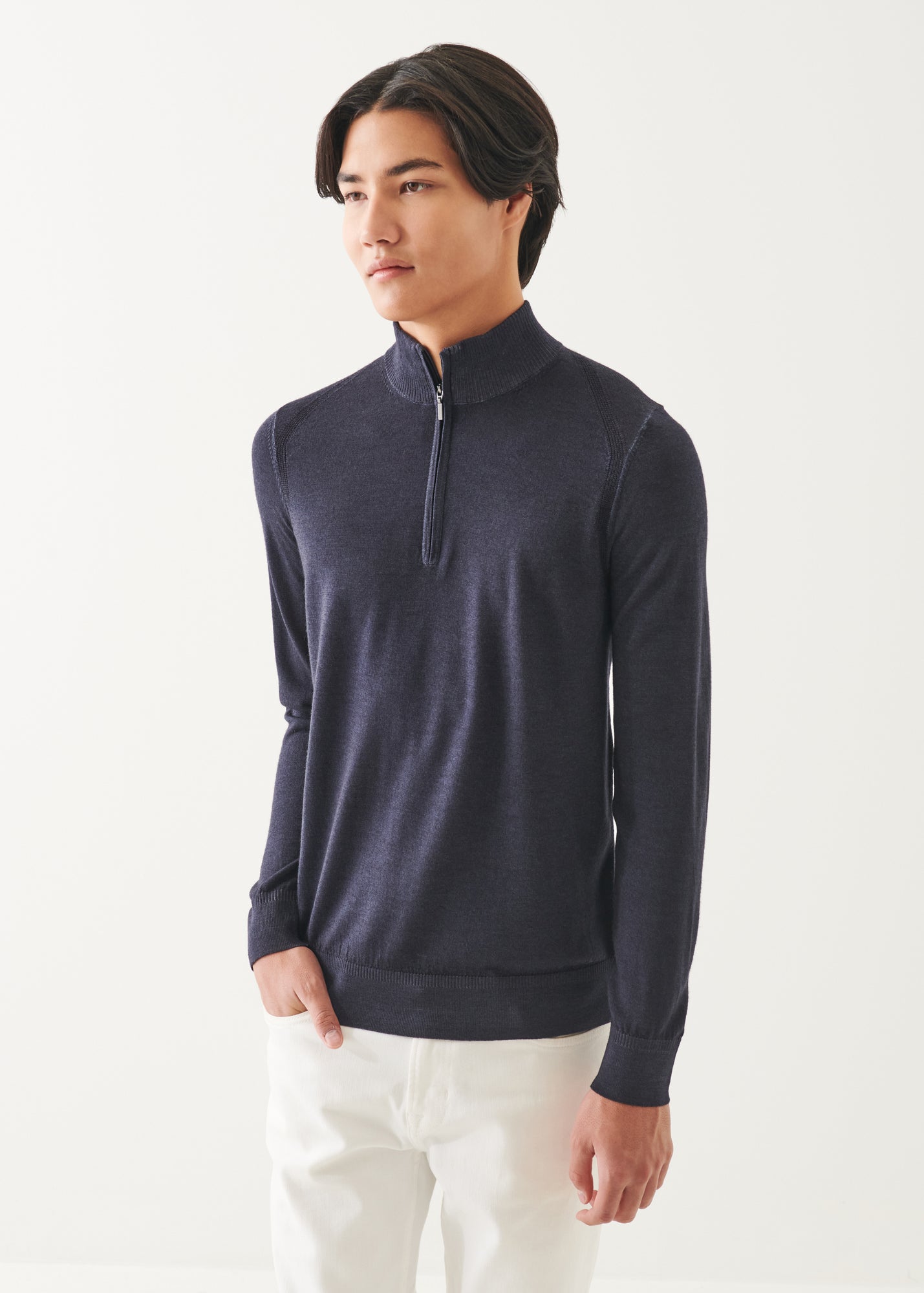 Extra-Fine Merino Vintage Quarter Zip - PATRICK ASSARAF