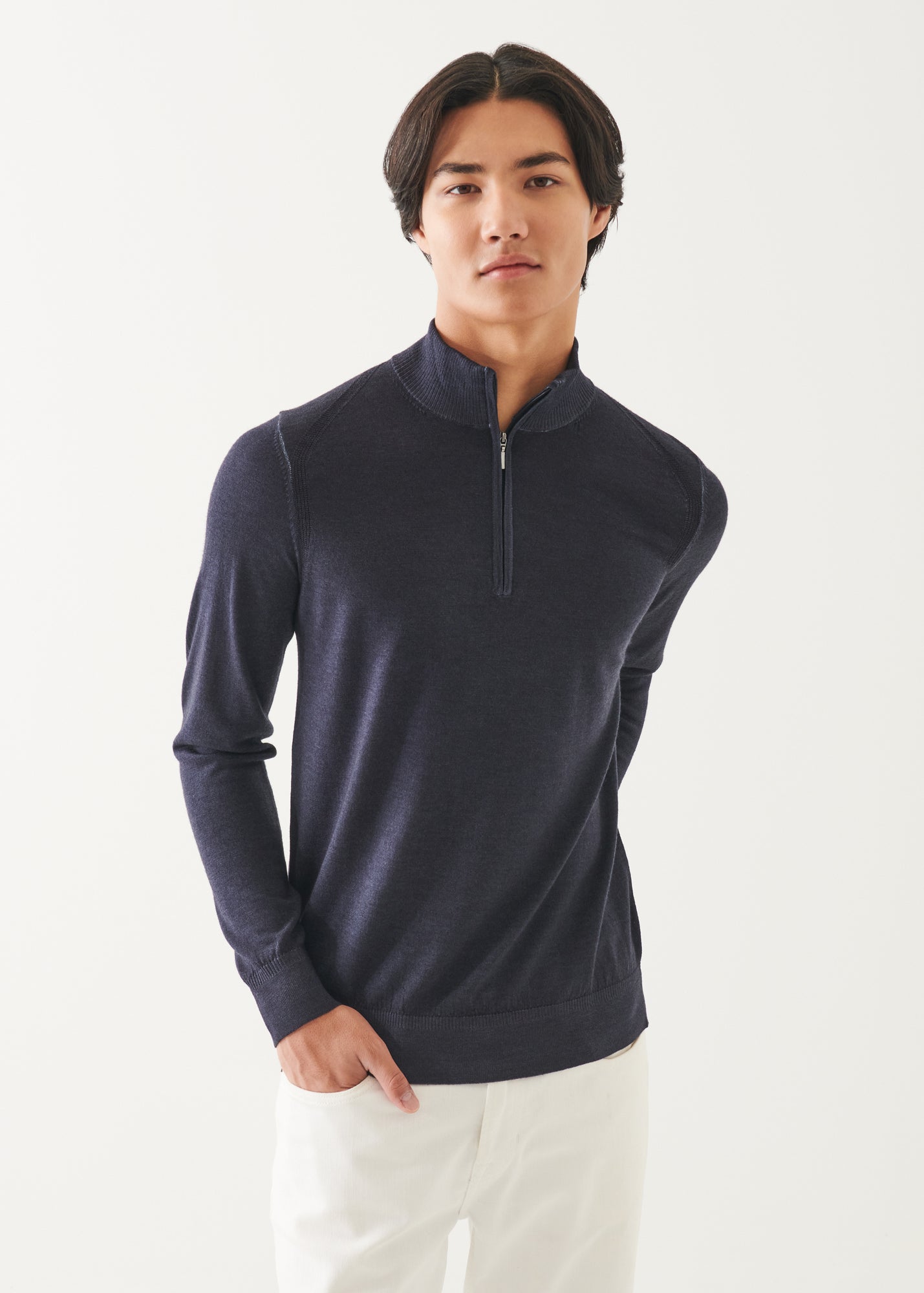 Extra-Fine Merino Vintage Quarter Zip - PATRICK ASSARAF