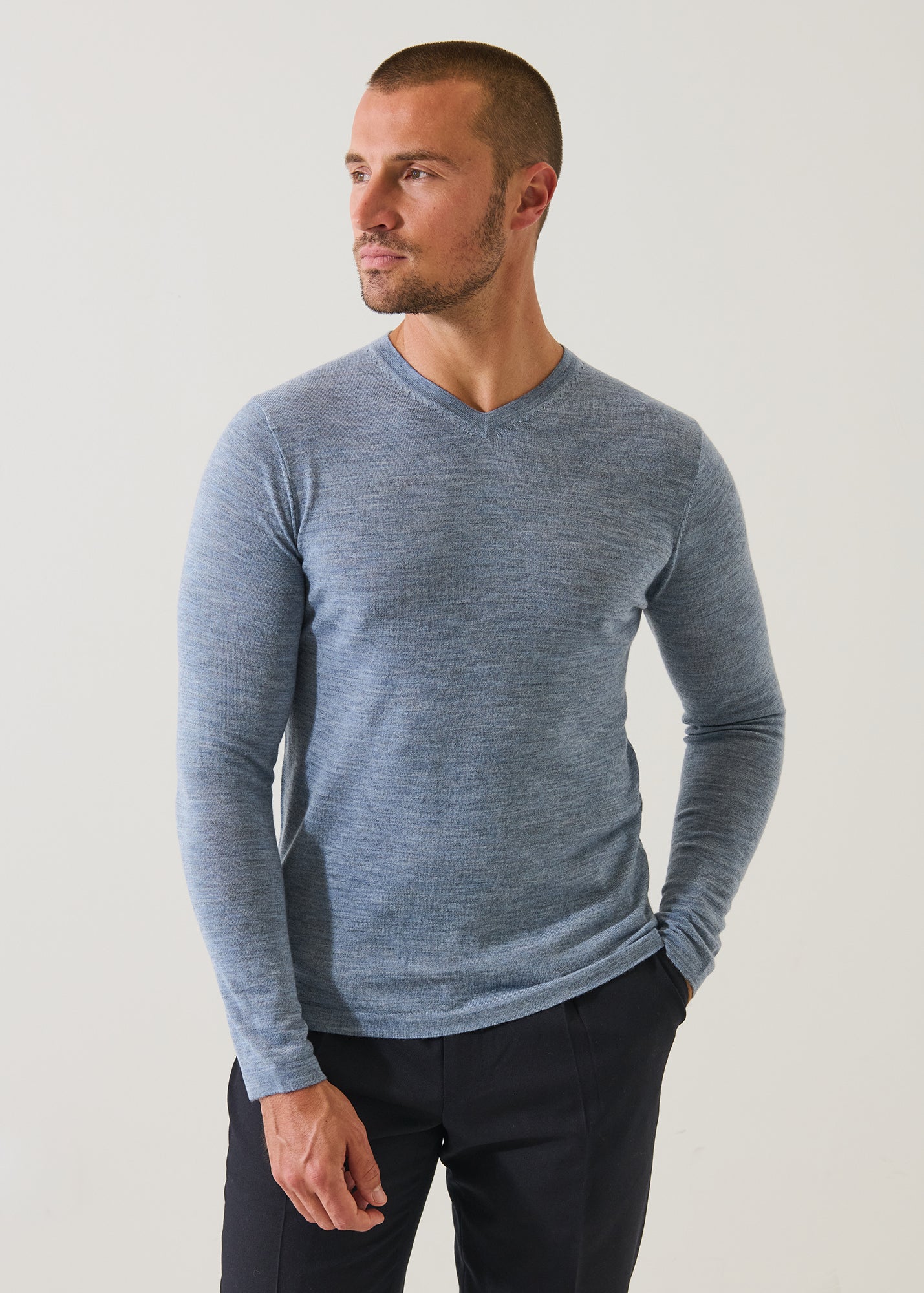 Extra-Fine Merino V-Neck - PATRICK ASSARAF