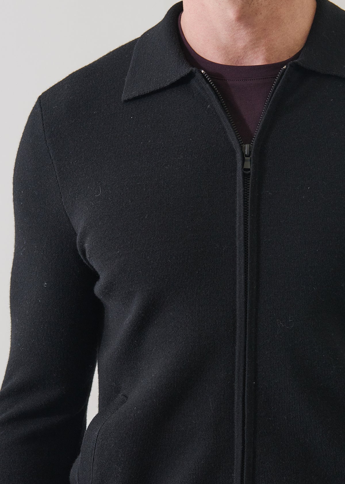 Extra-Fine Merino Half Milano Full Zip Shirt - PATRICK ASSARAF