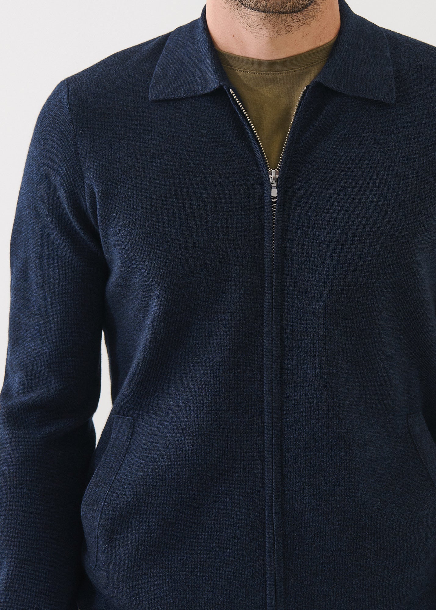 Extra-Fine Merino Half Milano Full Zip Shirt - PATRICK ASSARAF