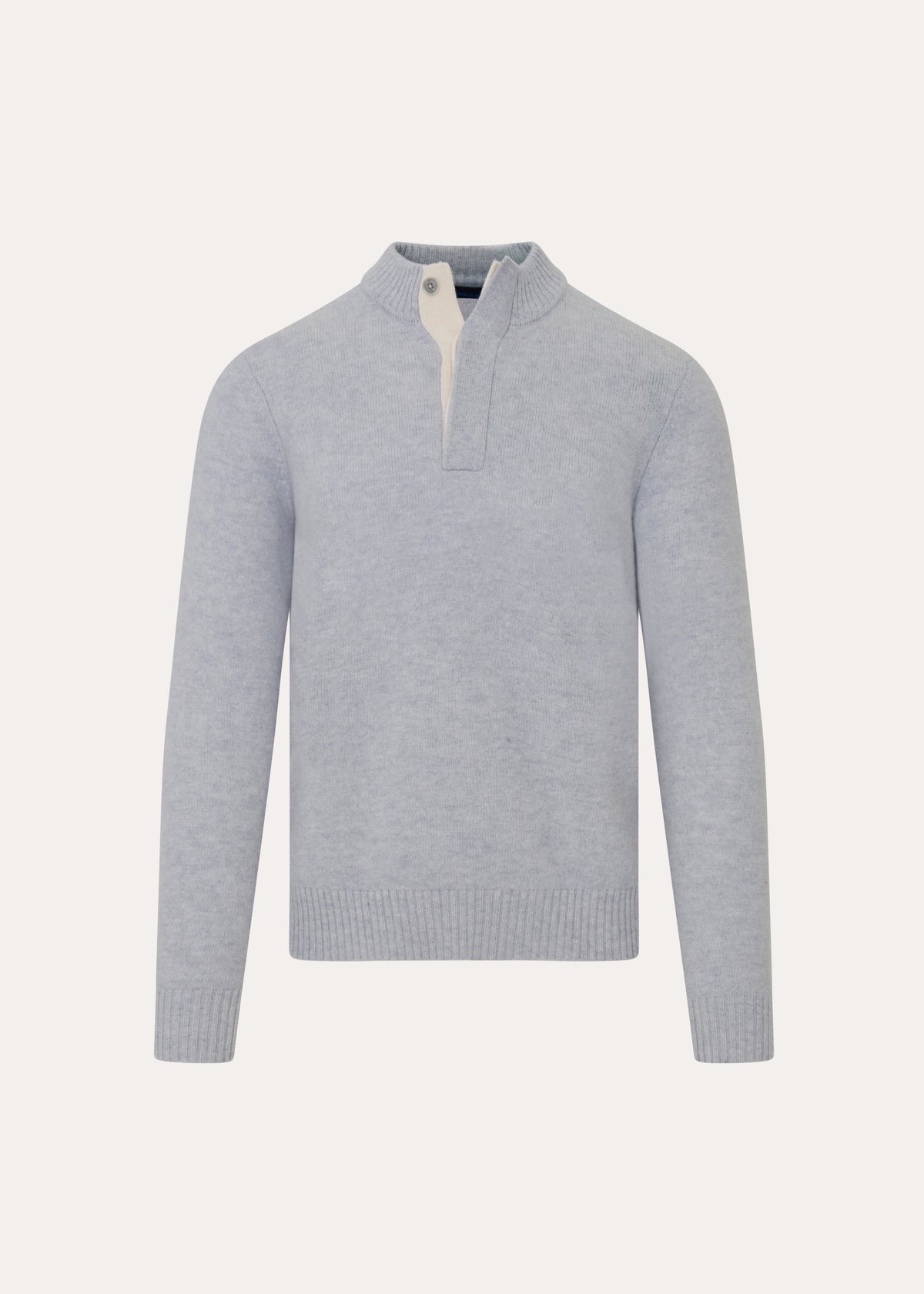 Superfine Lambswool Button Mock Neck - PATRICK ASSARAF