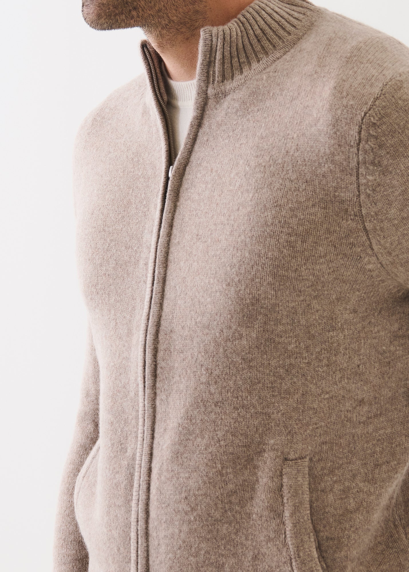 Superfine Lambswool Full Zip Cardigan