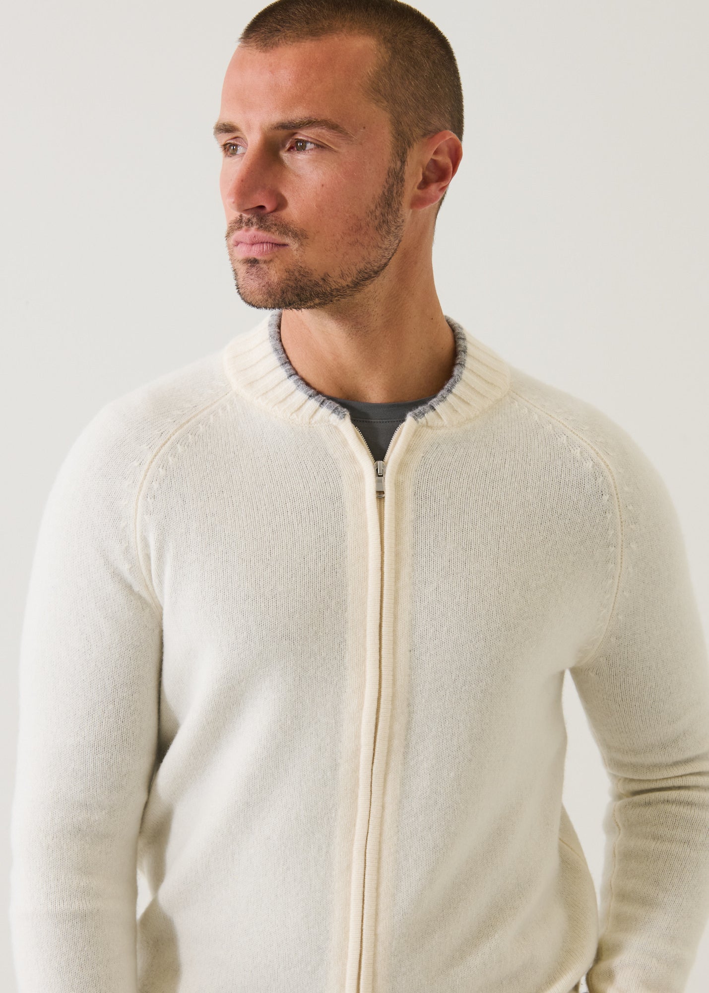 Superfine Lambswool Full Zip Cardigan