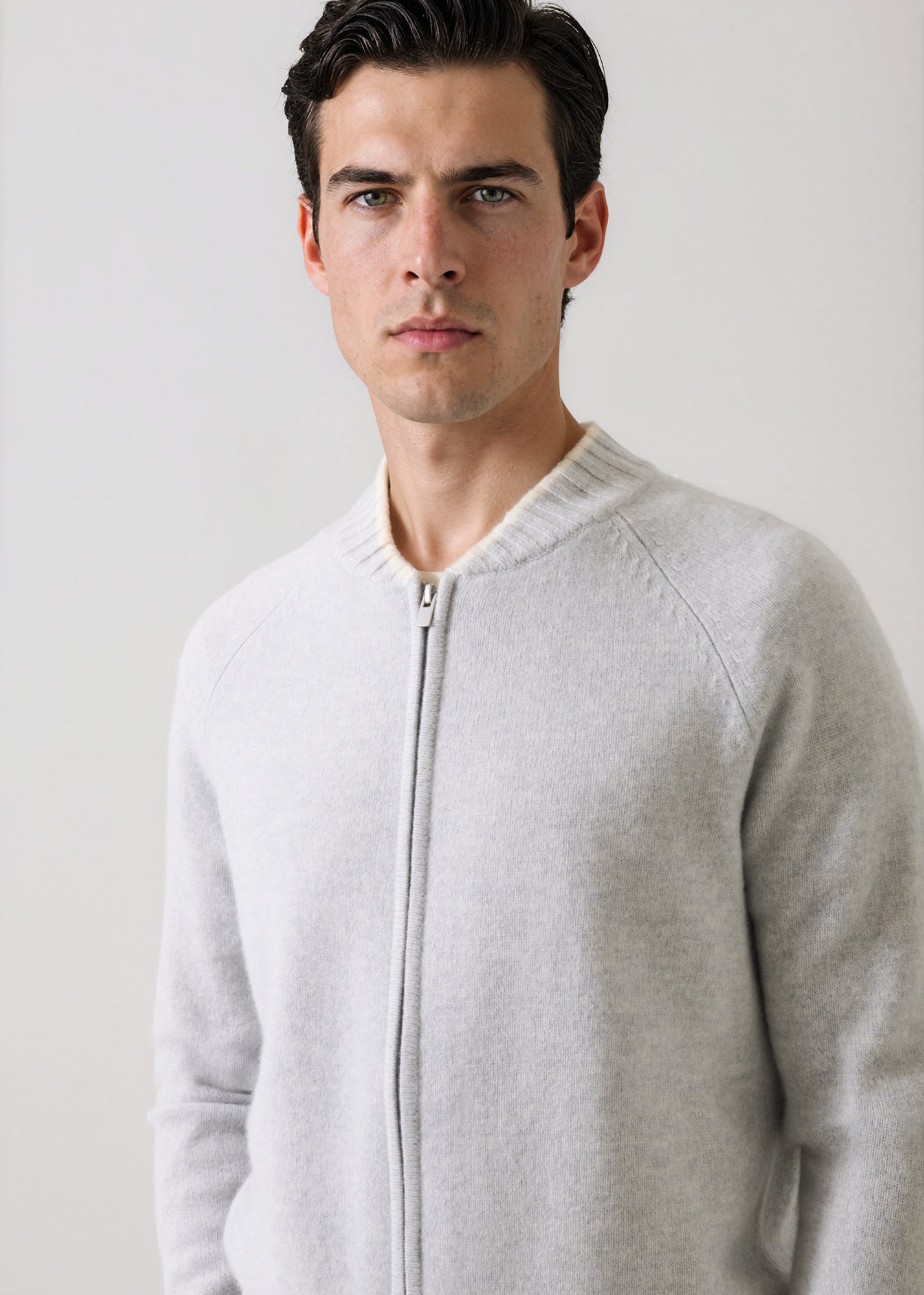 Superfine Lambswool Full Zip Baseball Bomber - PATRICK ASSARAF