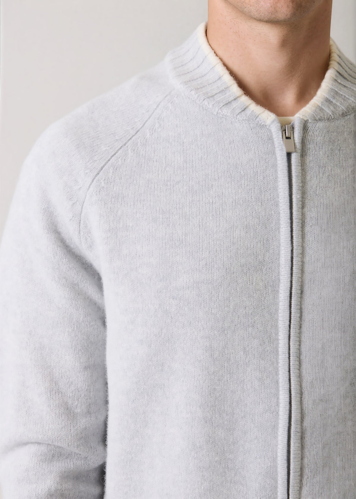 Superfine Lambswool Full Zip Baseball Bomber - PATRICK ASSARAF