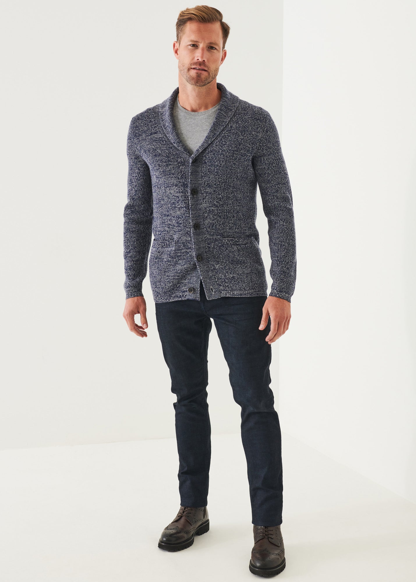 Space Dye Shawl Cardigan - PATRICK ASSARAF