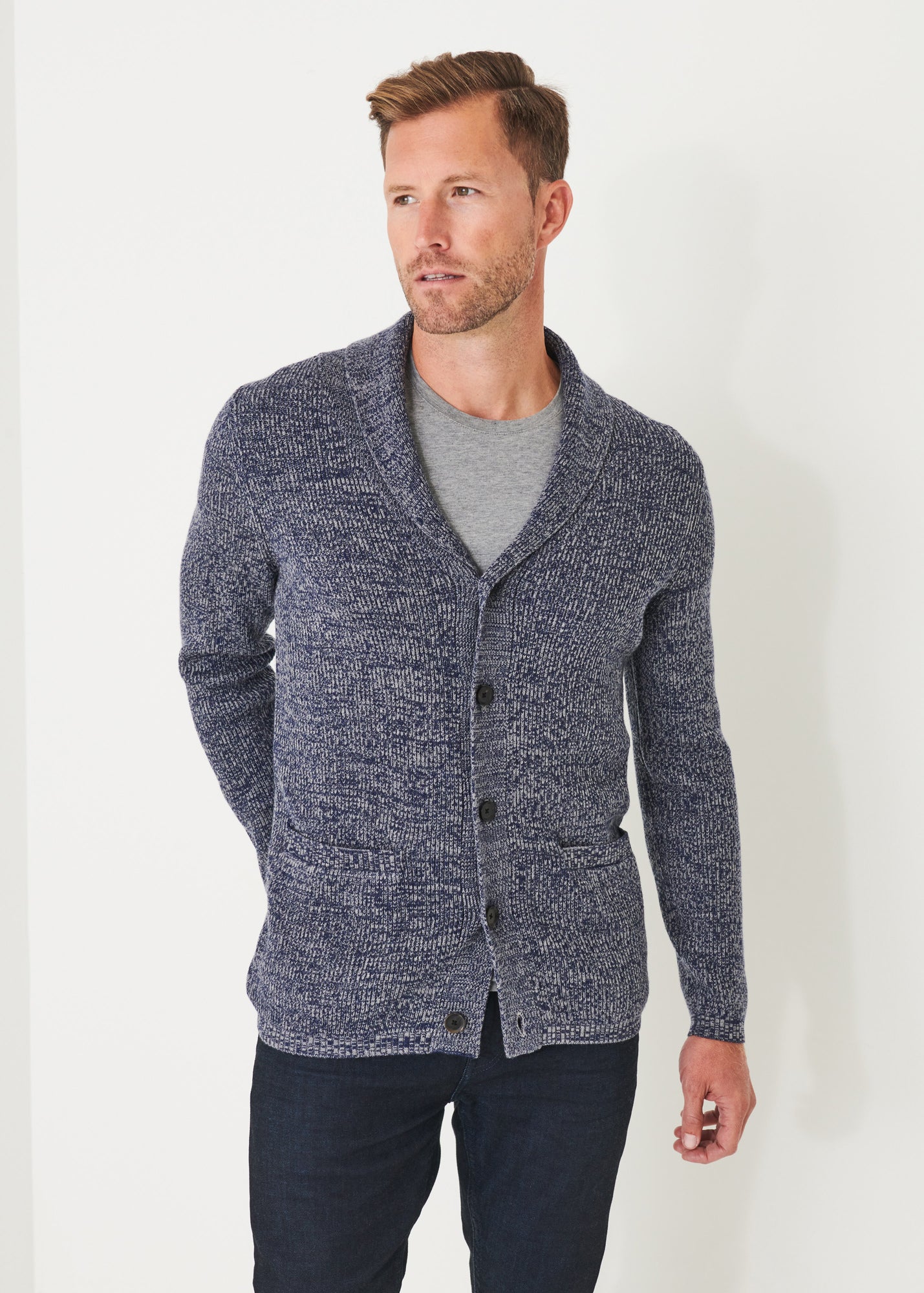 Space Dye Shawl Cardigan - PATRICK ASSARAF