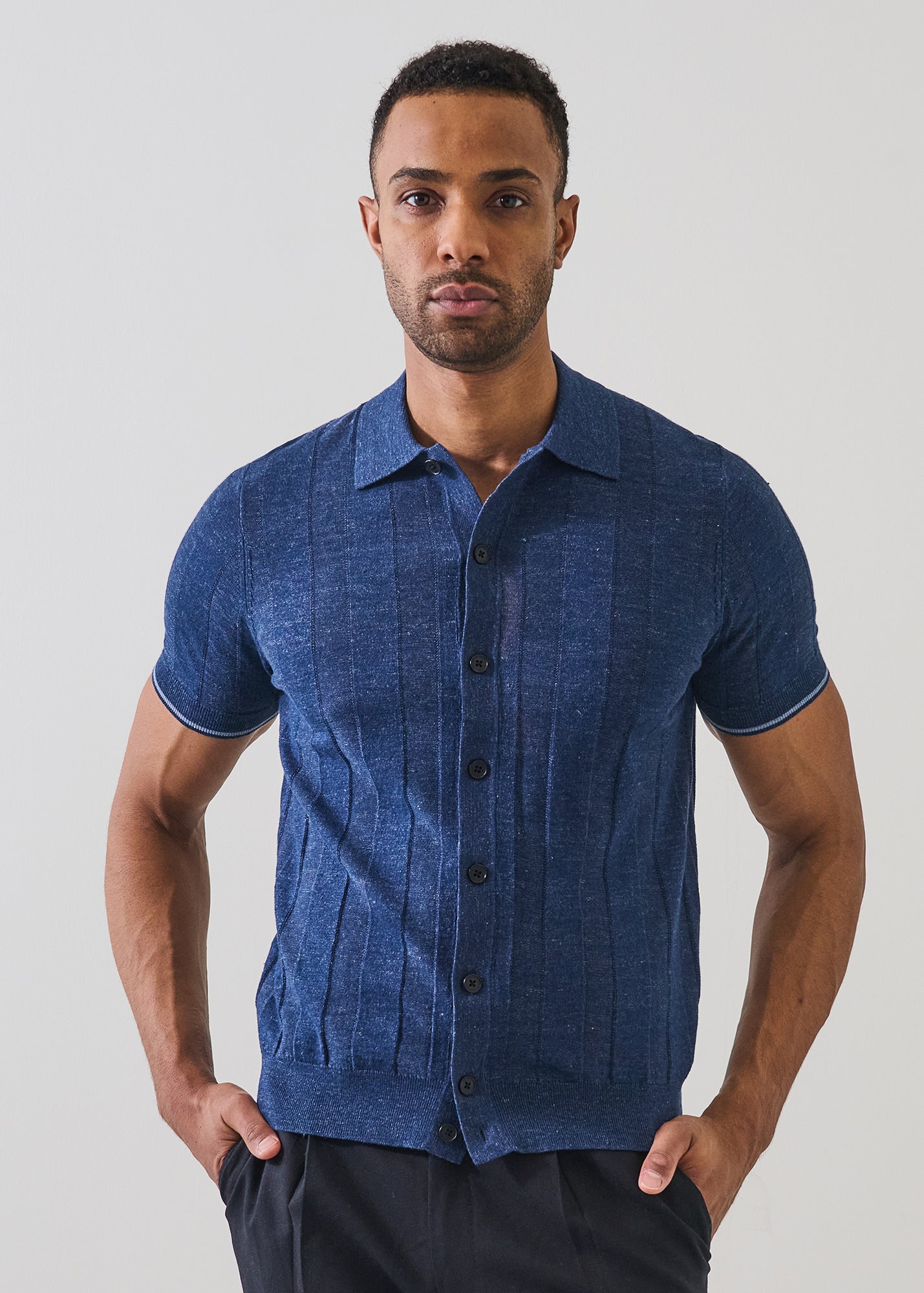 Linen Cotton Tipped Knit Shirt - PATRICK ASSARAF