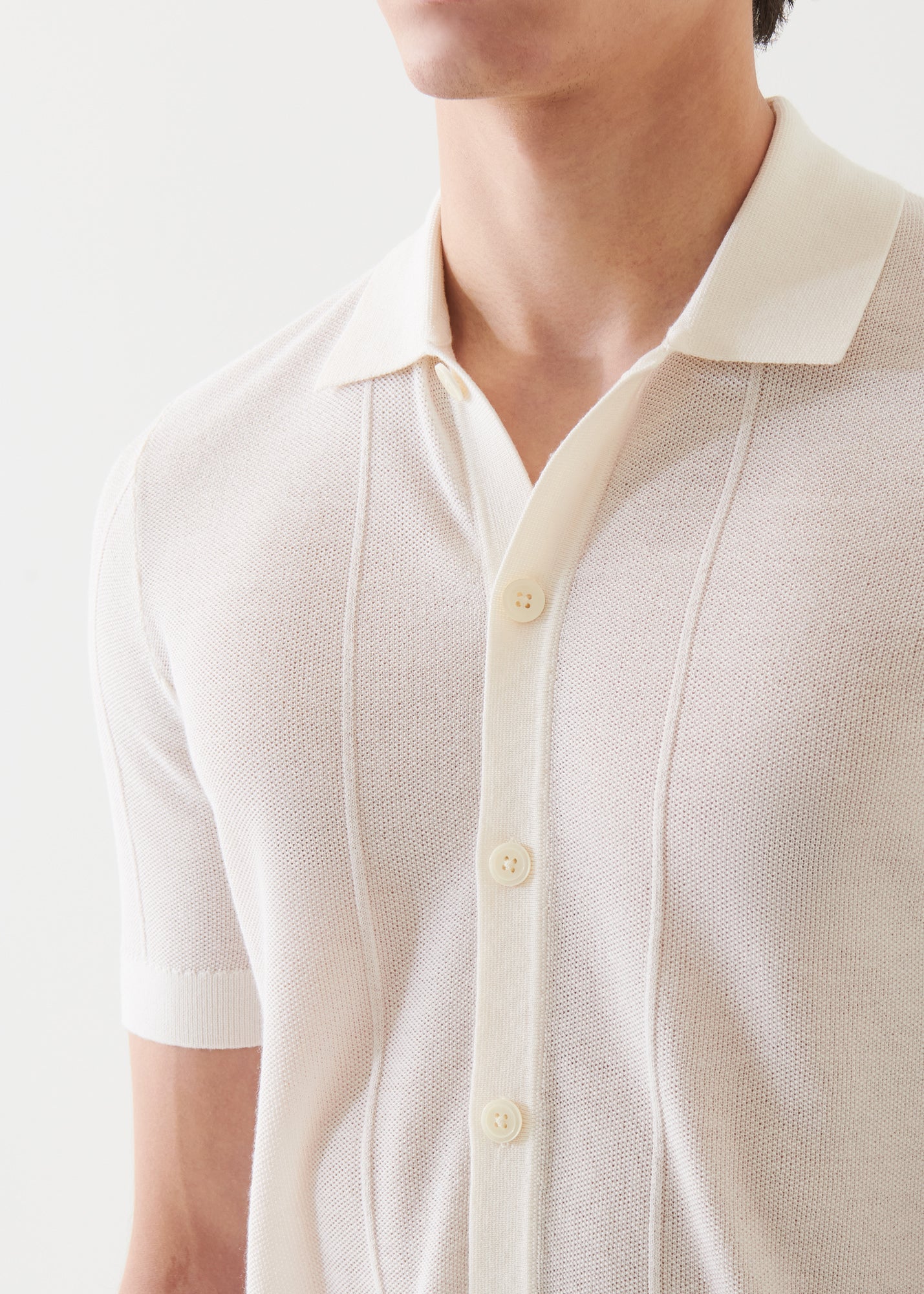 Merino Wool-Silk Blend Knit Button Up - PATRICK ASSARAF