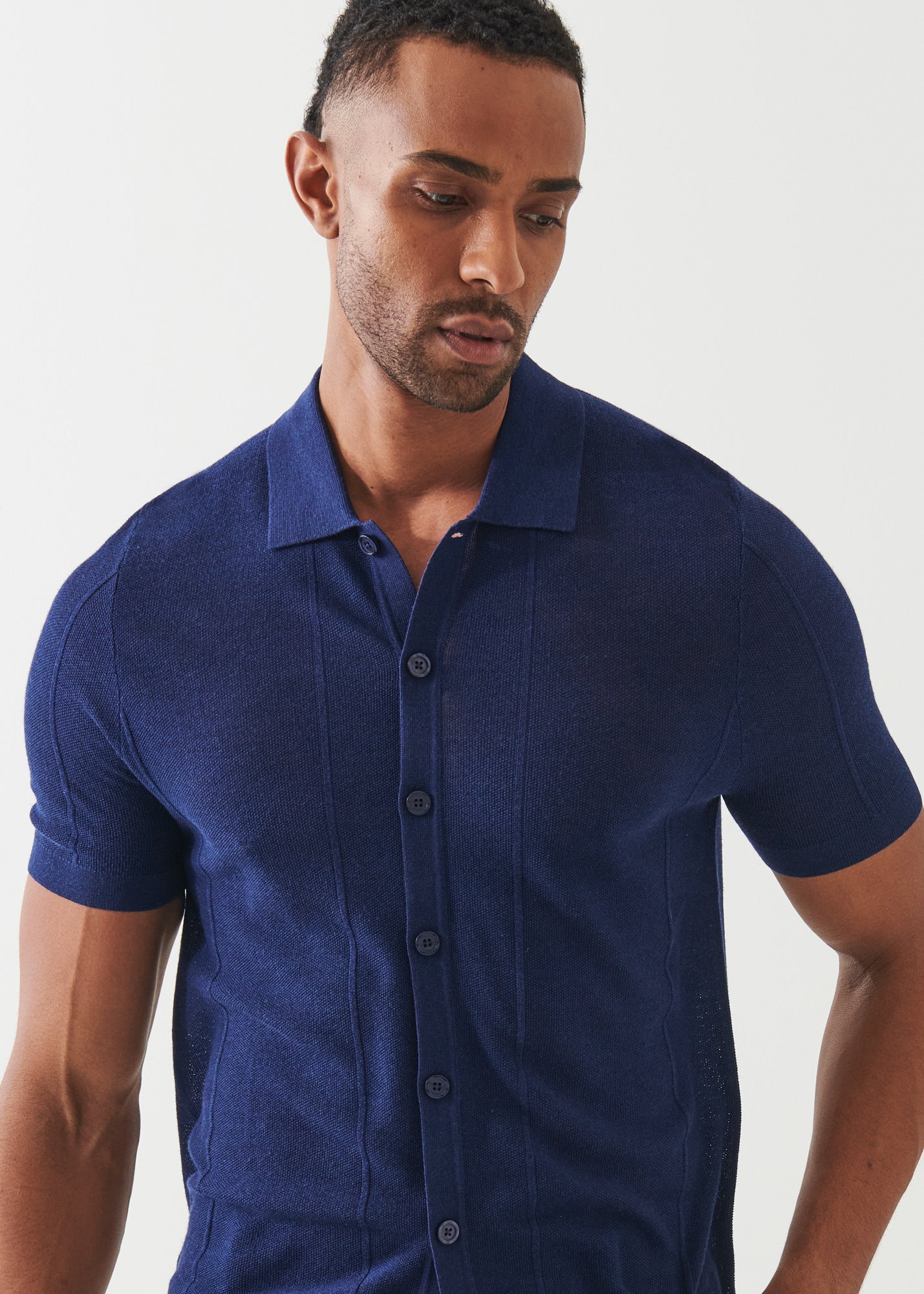 Merino Wool-Silk Blend Knit Button Up - PATRICK ASSARAF