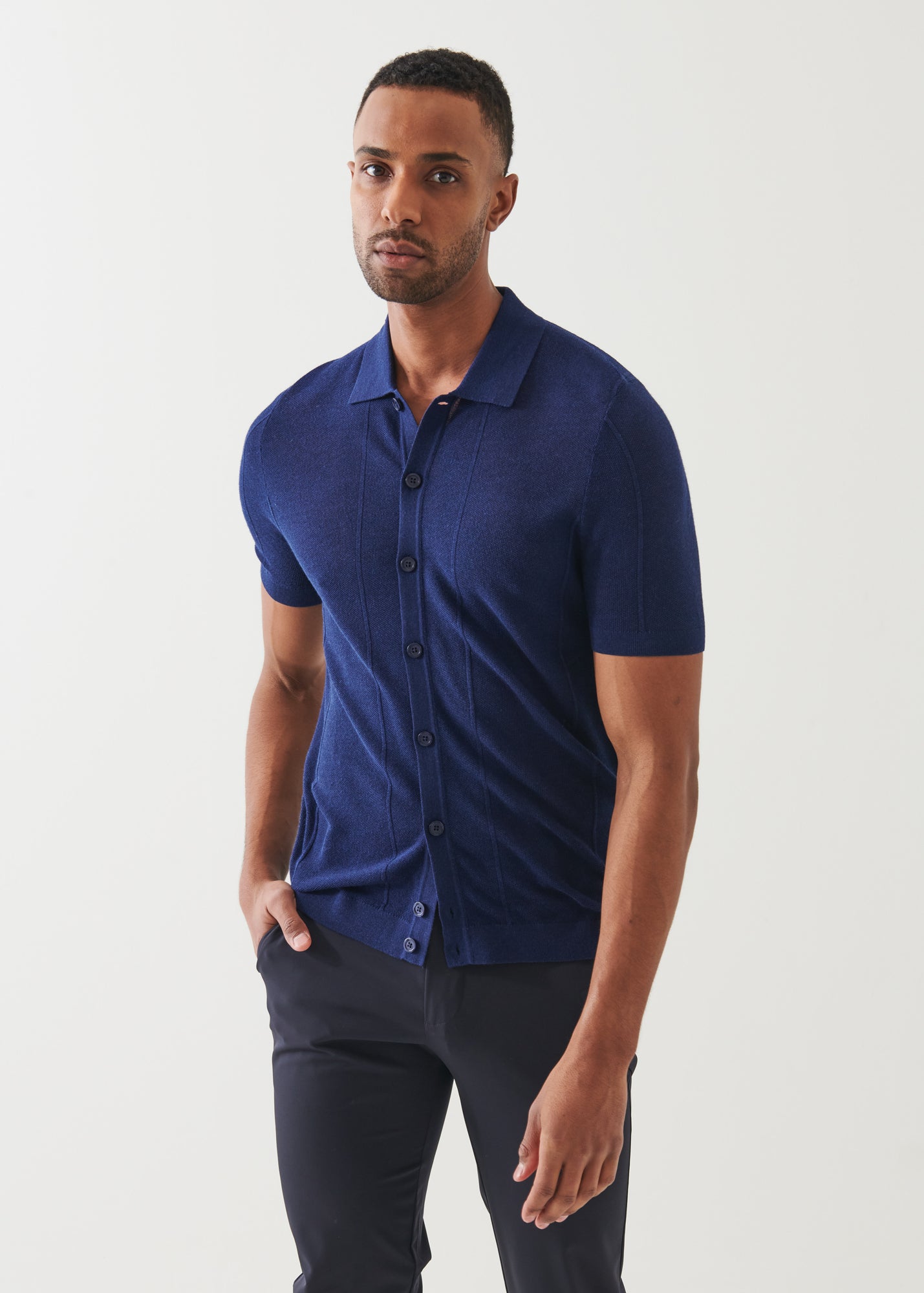 Merino Wool-Silk Blend Knit Button Up - PATRICK ASSARAF