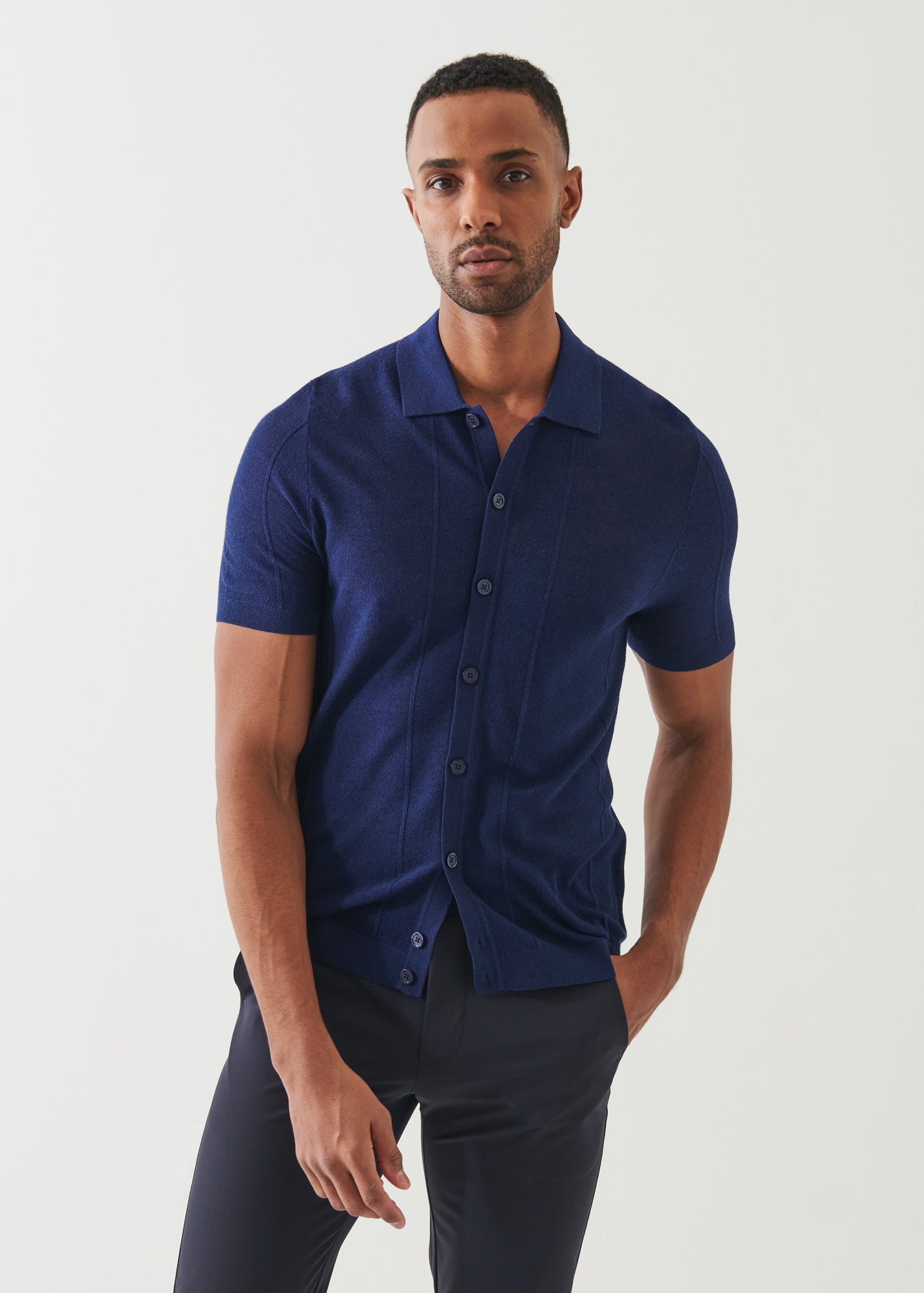 Merino Wool-Silk Blend Knit Button Up - PATRICK ASSARAF