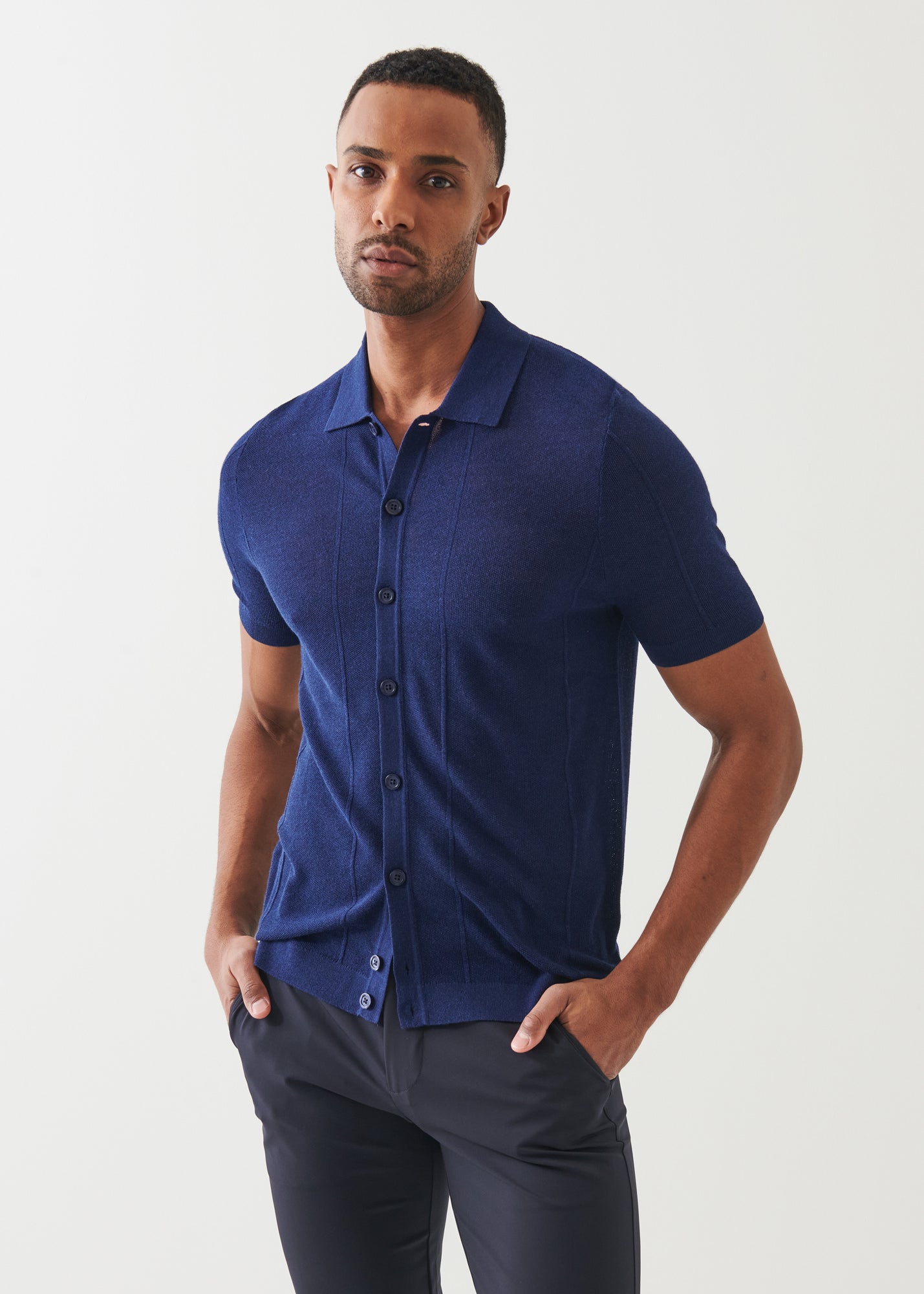Merino Wool-Silk Blend Knit Button Up - PATRICK ASSARAF