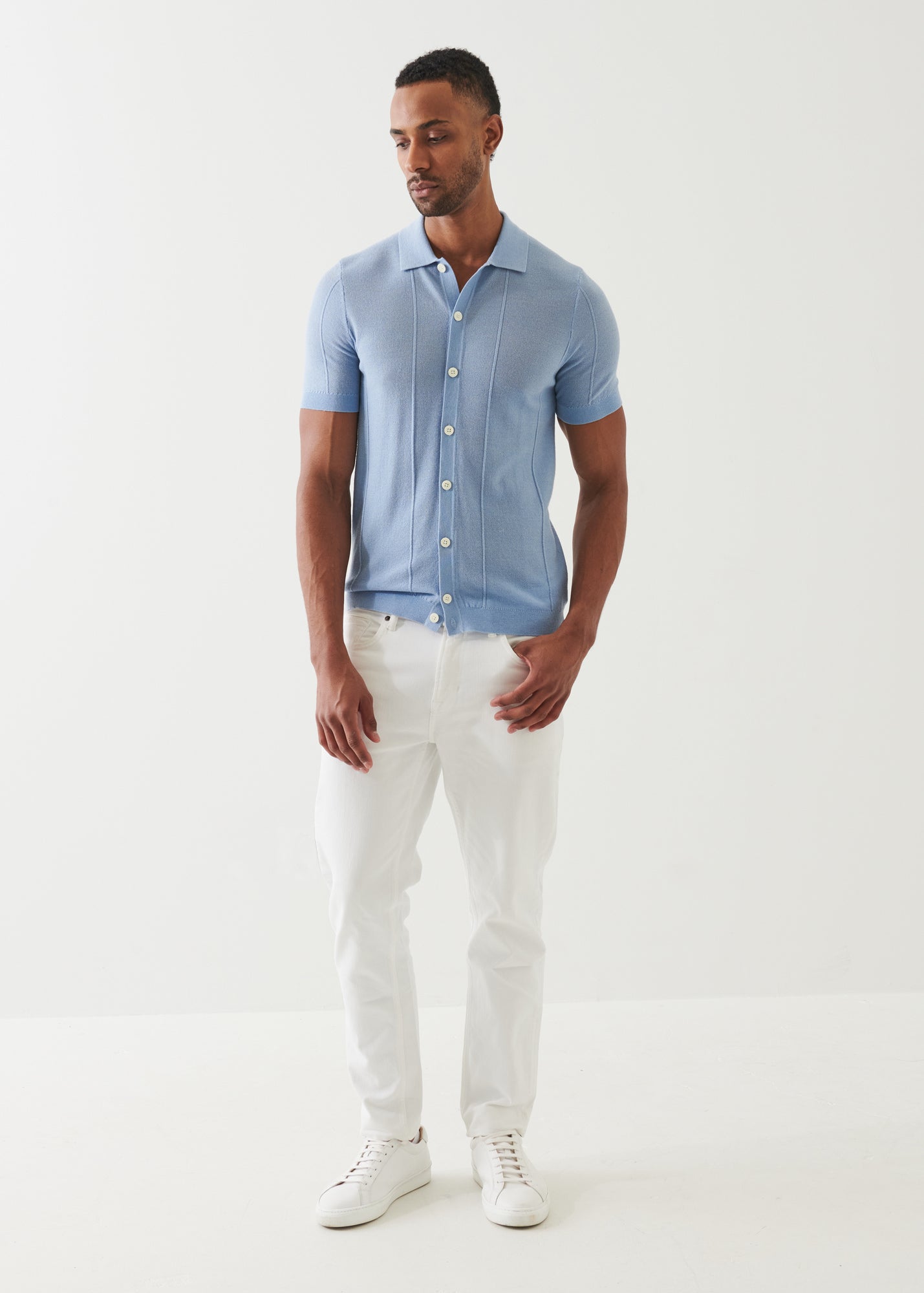 Merino Wool-Silk Blend Knit Button Up - PATRICK ASSARAF