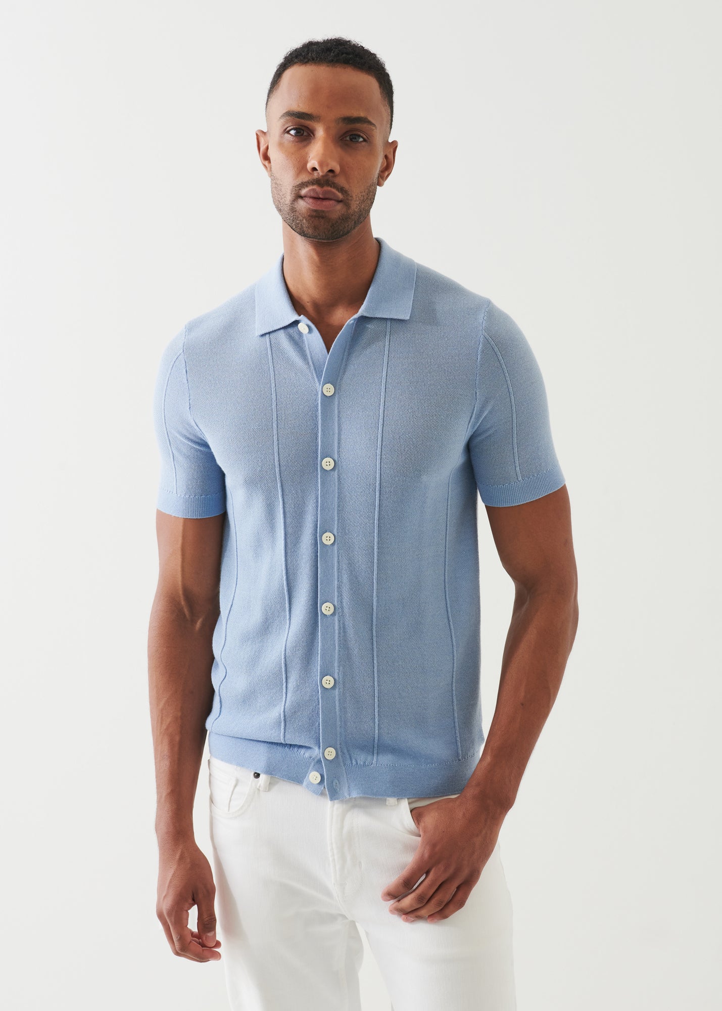 Merino Wool-Silk Blend Knit Button Up - PATRICK ASSARAF
