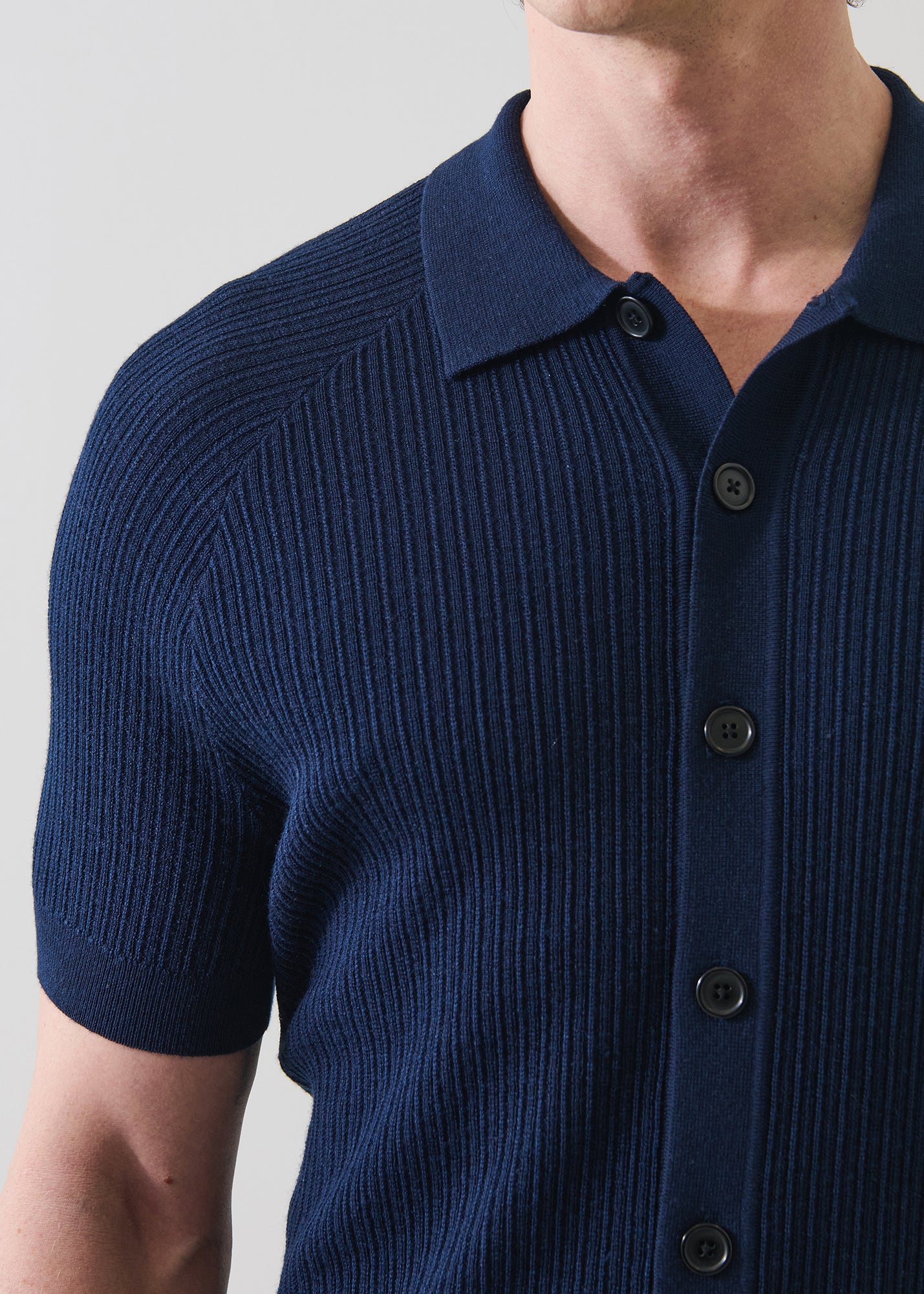 Merino Silk Textured Knit Shirt - PATRICK ASSARAF