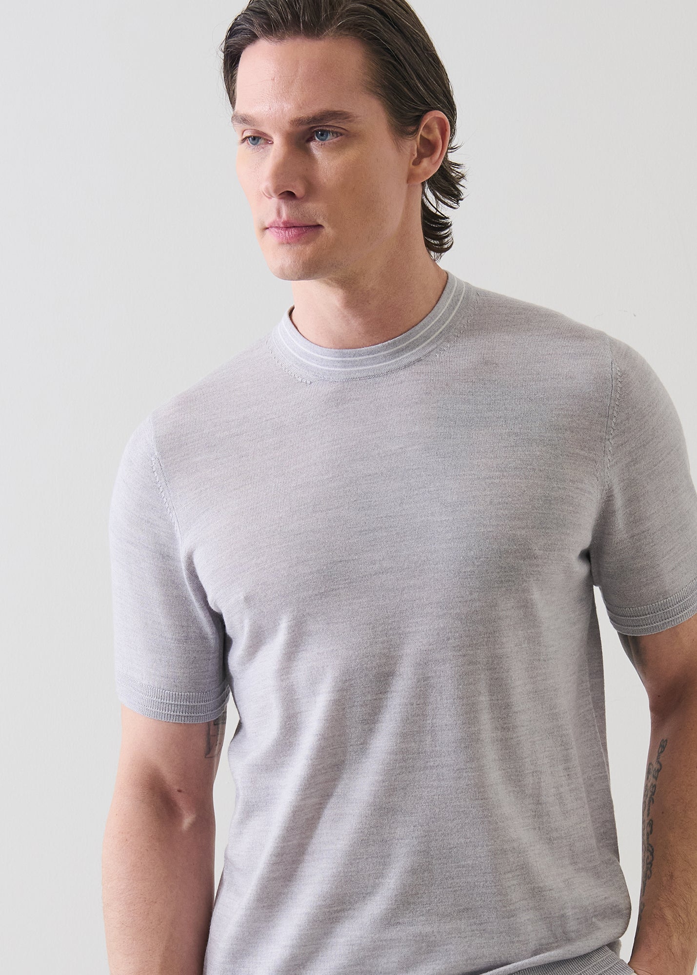 Merino Silk Tipped Crewneck Sweater - PATRICK ASSARAF