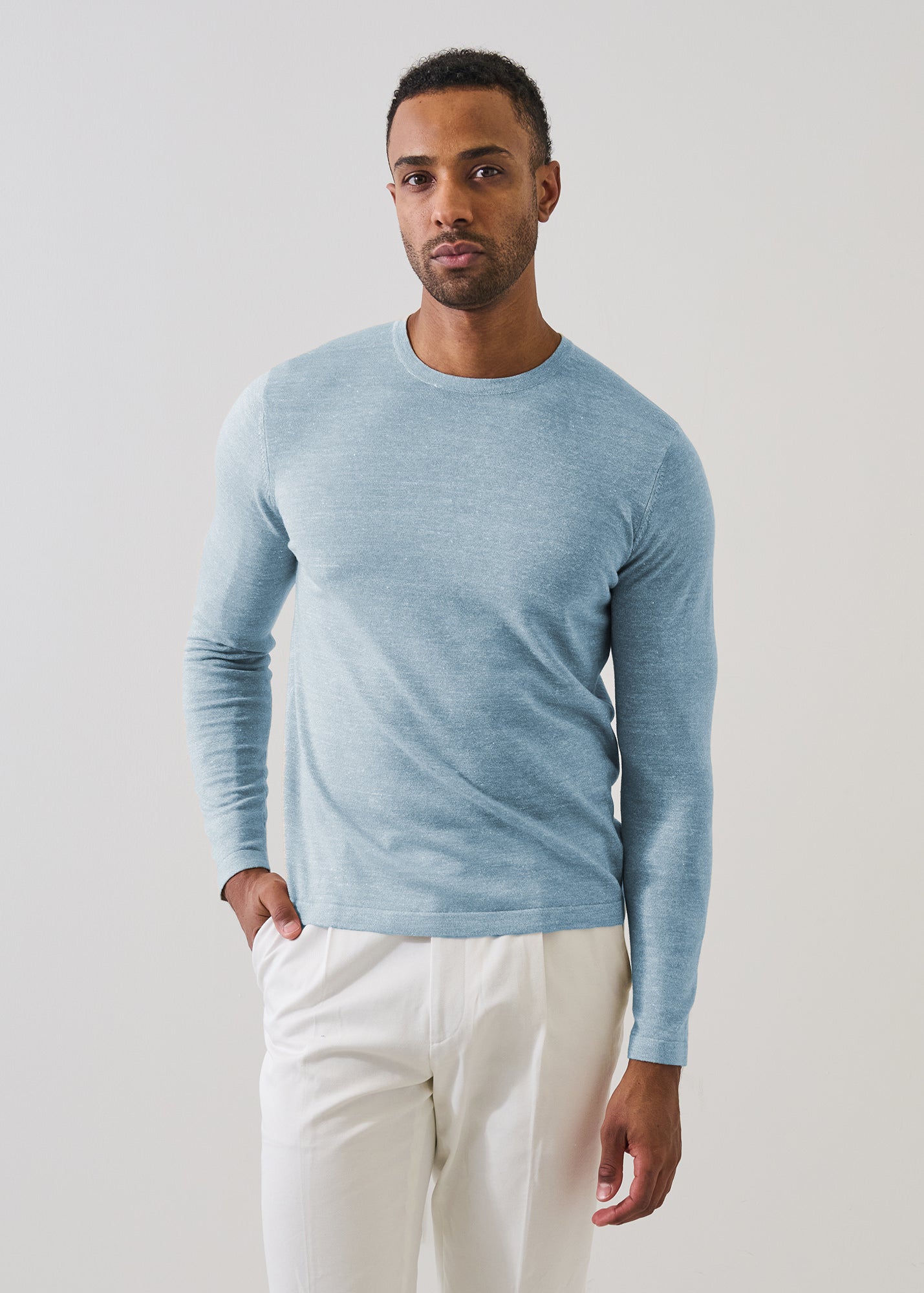 Merino Linen Crewneck Sweater - PATRICK ASSARAF