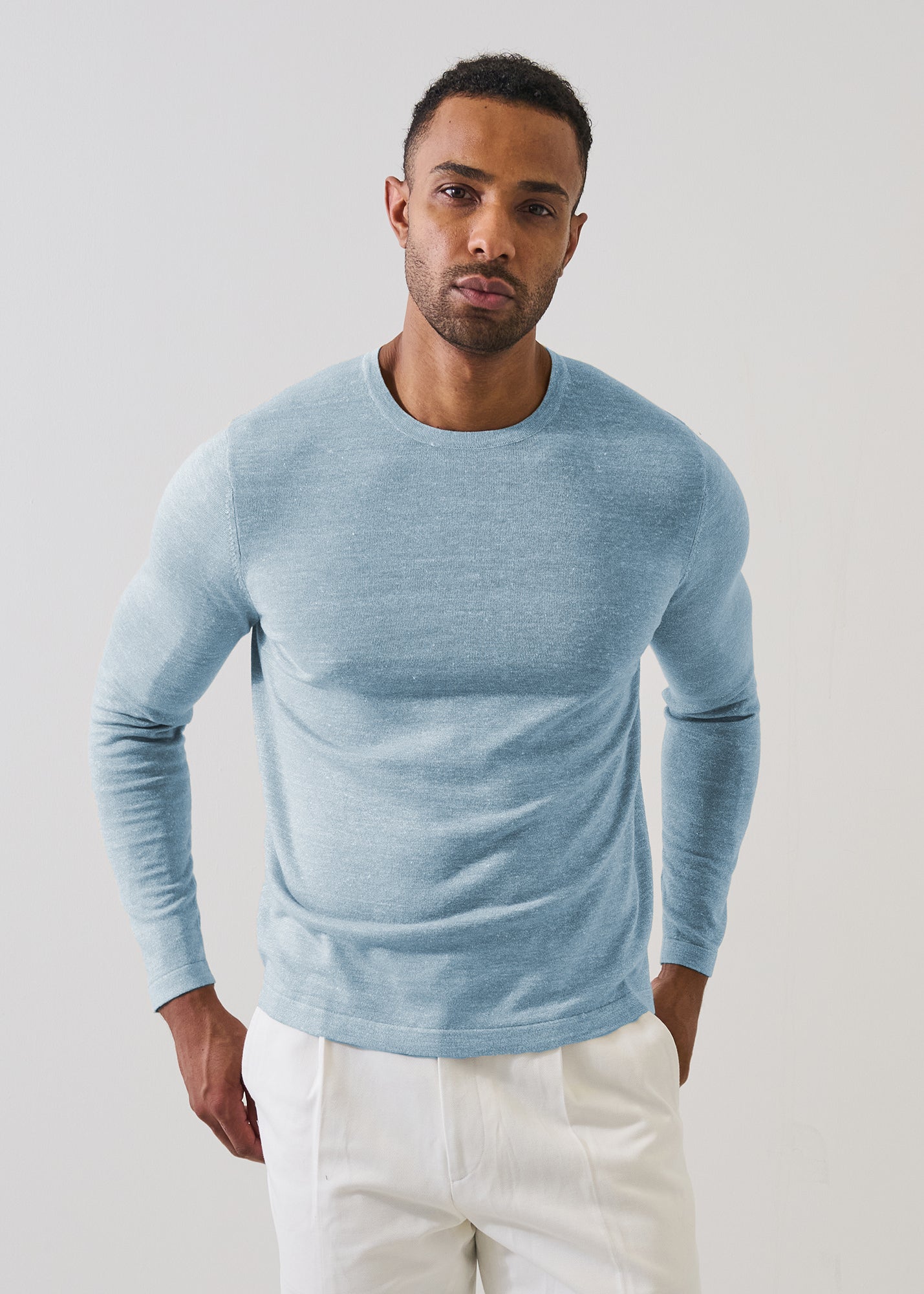 Merino Linen Crewneck Sweater - PATRICK ASSARAF