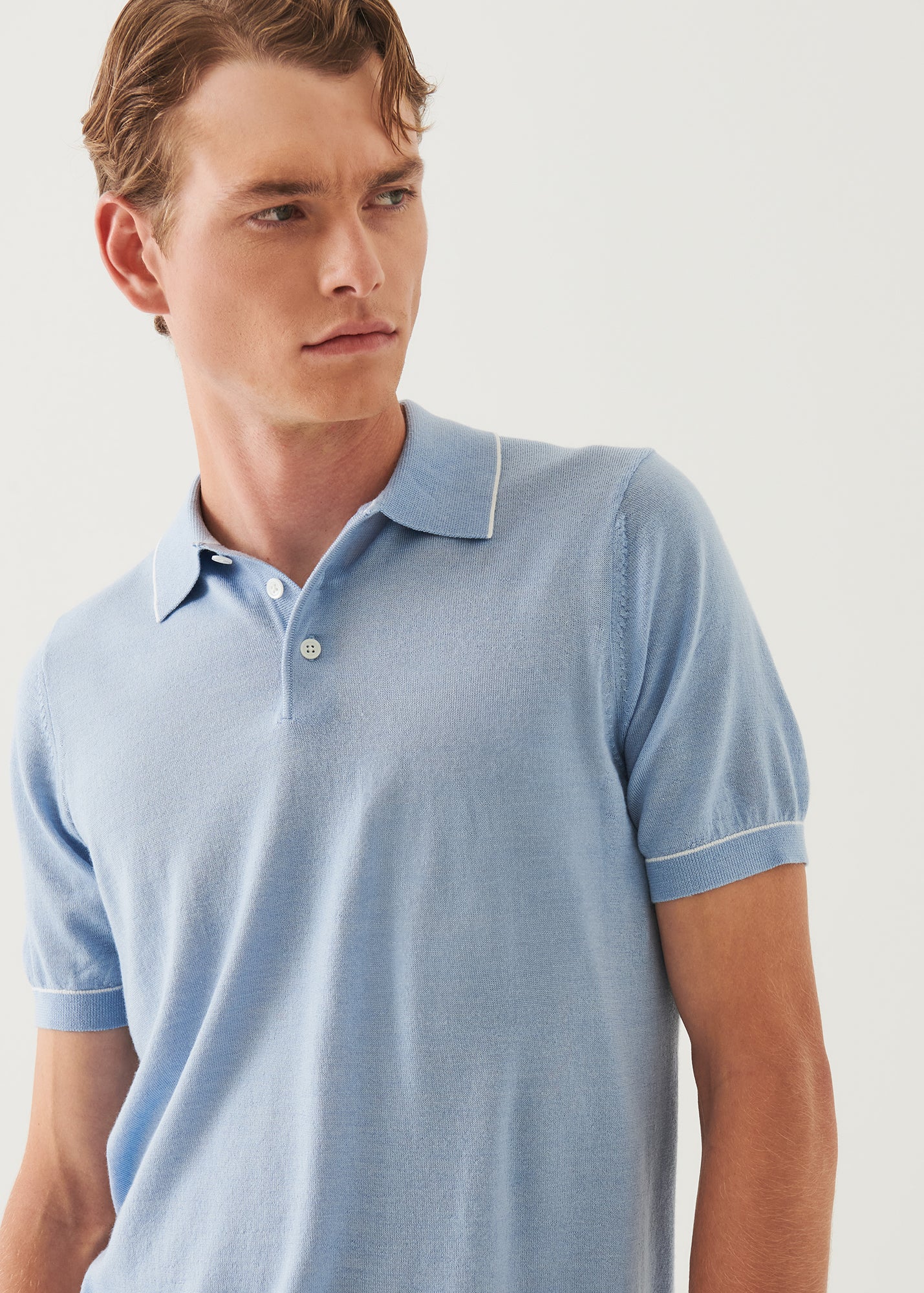 Merino Wool-Silk Blend Button Polo - PATRICK ASSARAF