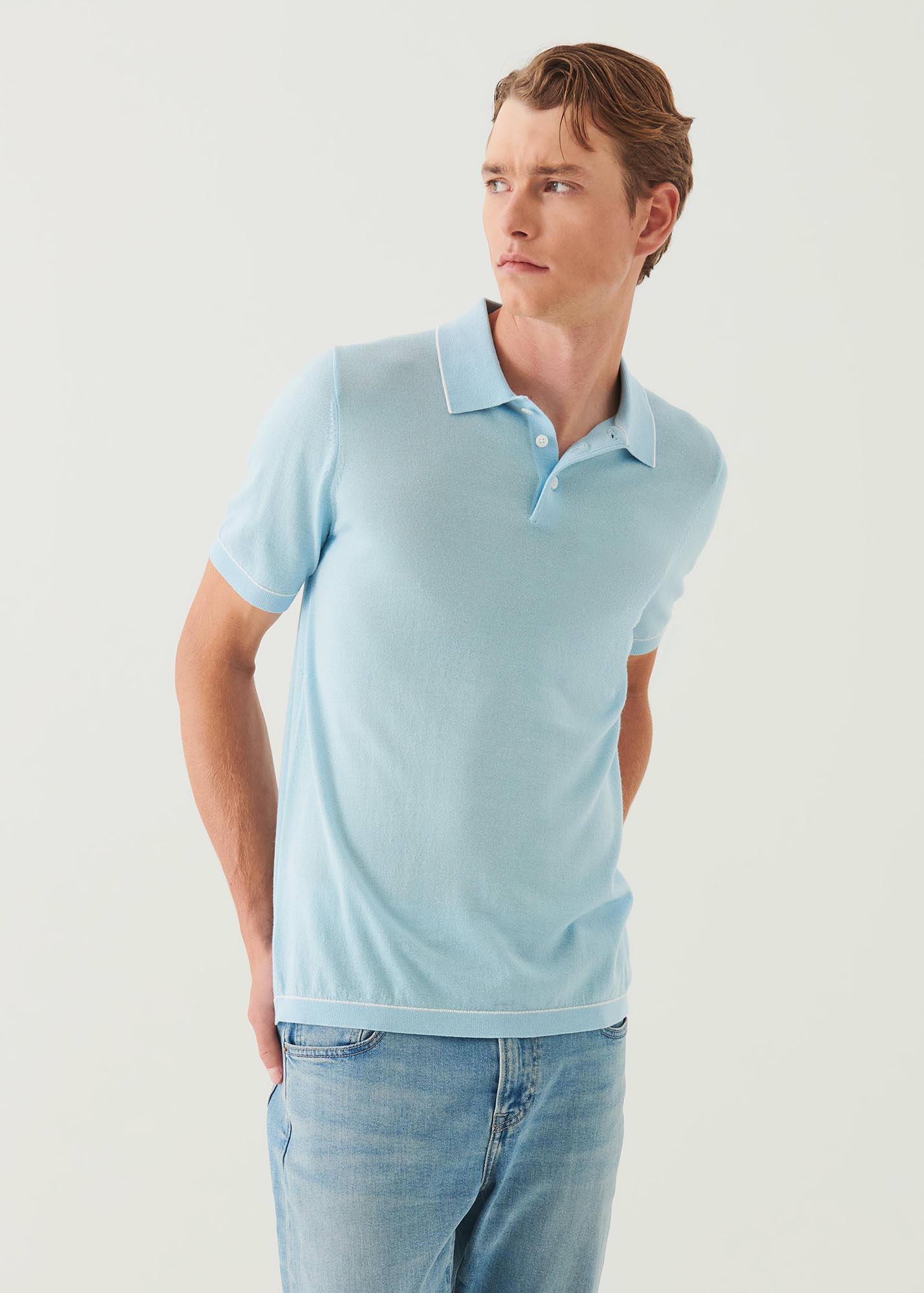 Merino Wool-Silk Blend Button Polo - PATRICK ASSARAF