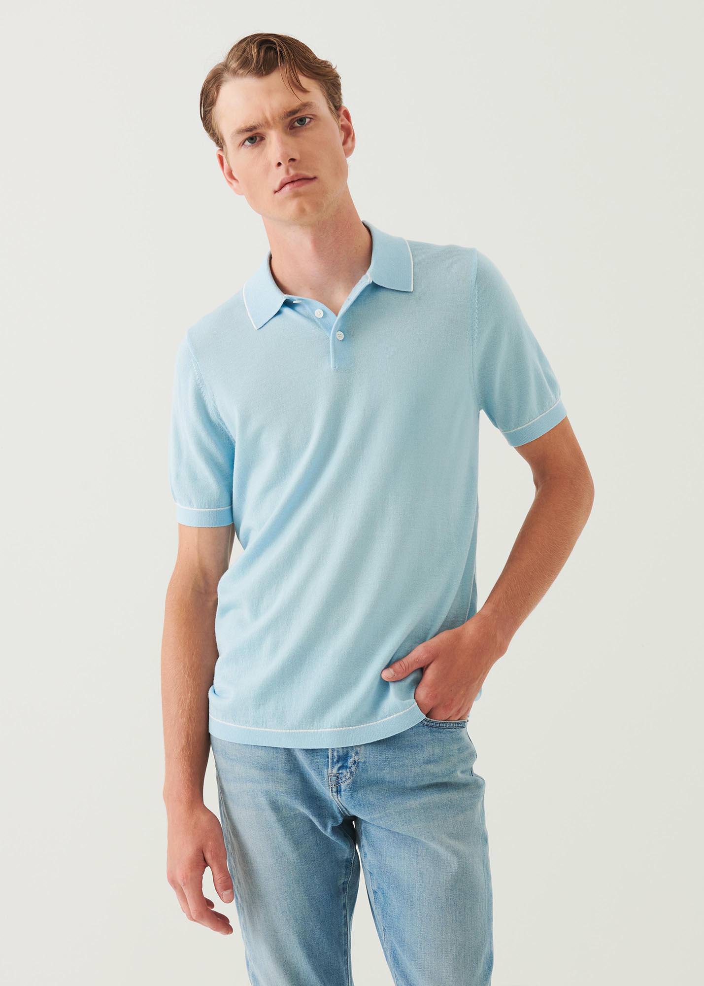 Merino Wool-Silk Blend Button Polo - PATRICK ASSARAF