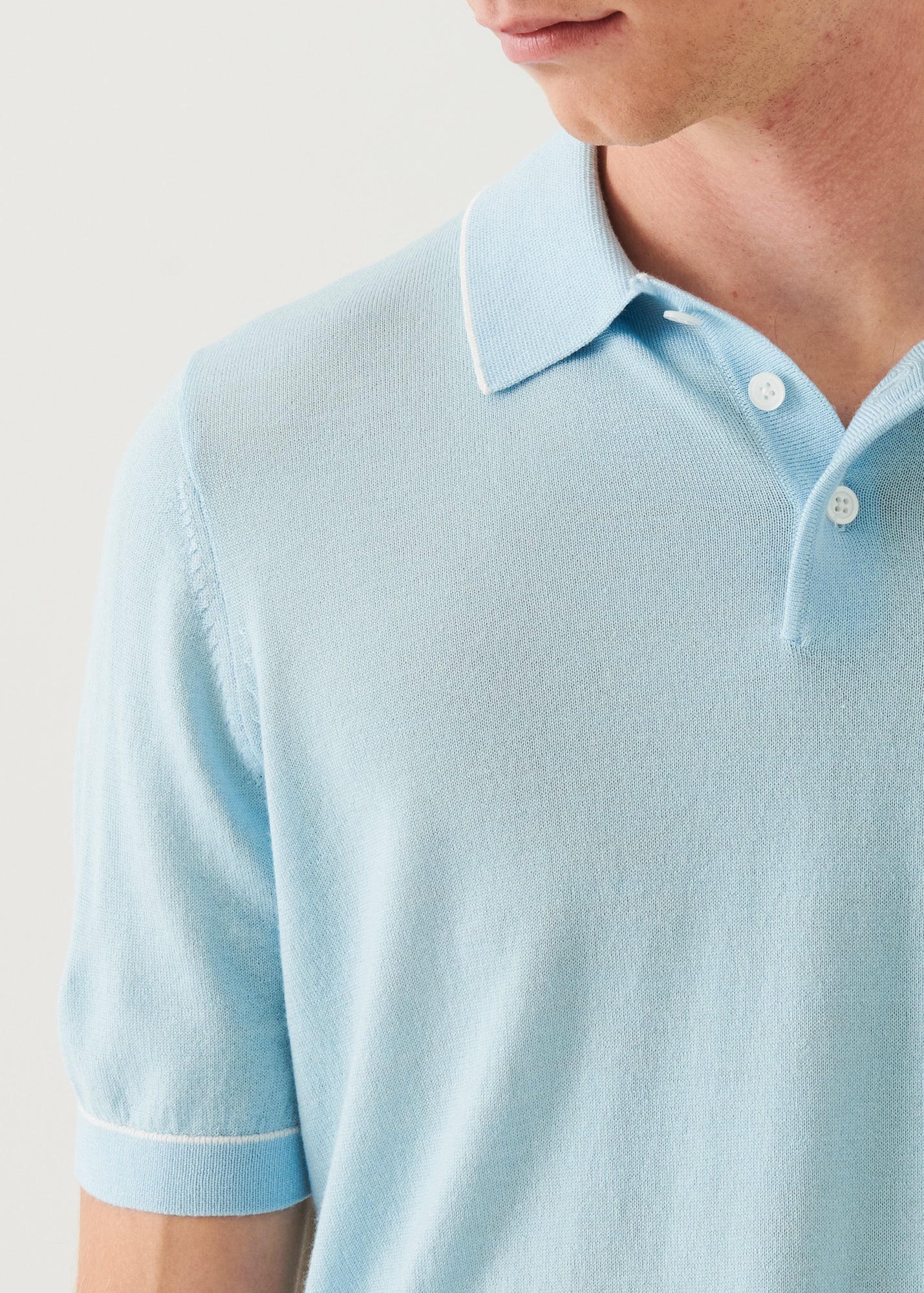 Merino Wool-Silk Blend Button Polo - PATRICK ASSARAF