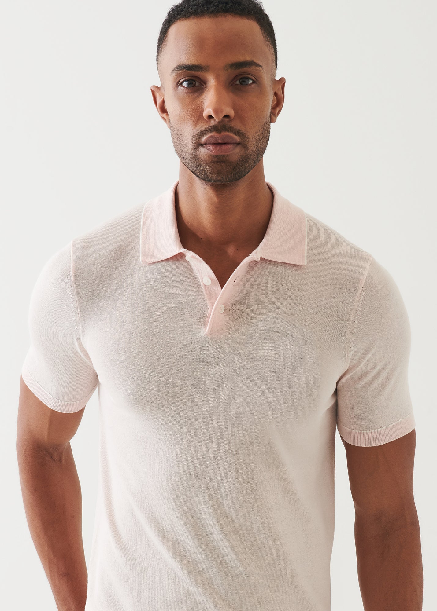 Merino Wool-Silk Blend Button Polo - PATRICK ASSARAF