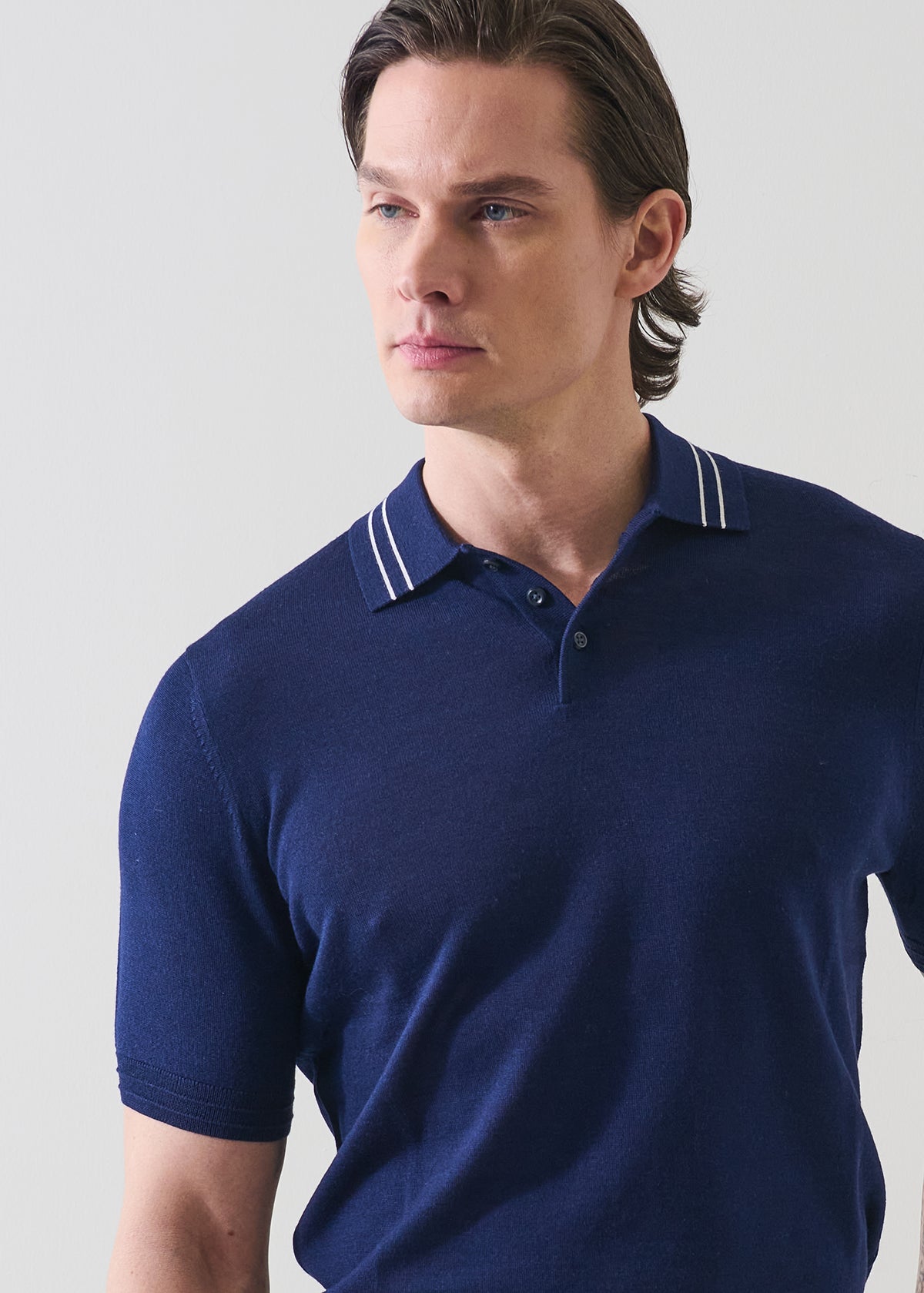 Merino Silk Tipped Polo - PATRICK ASSARAF