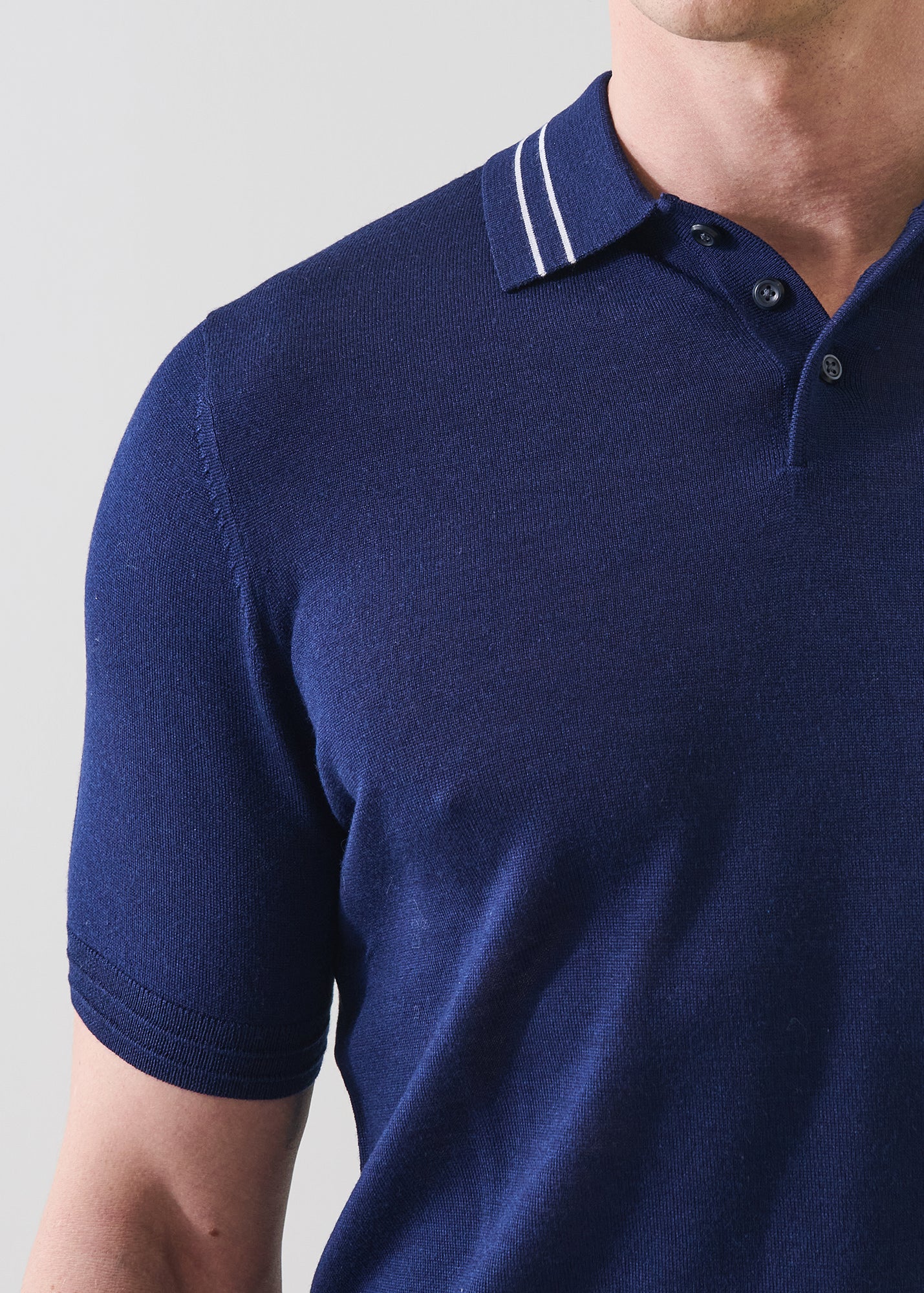 Merino Silk Tipped Polo - PATRICK ASSARAF