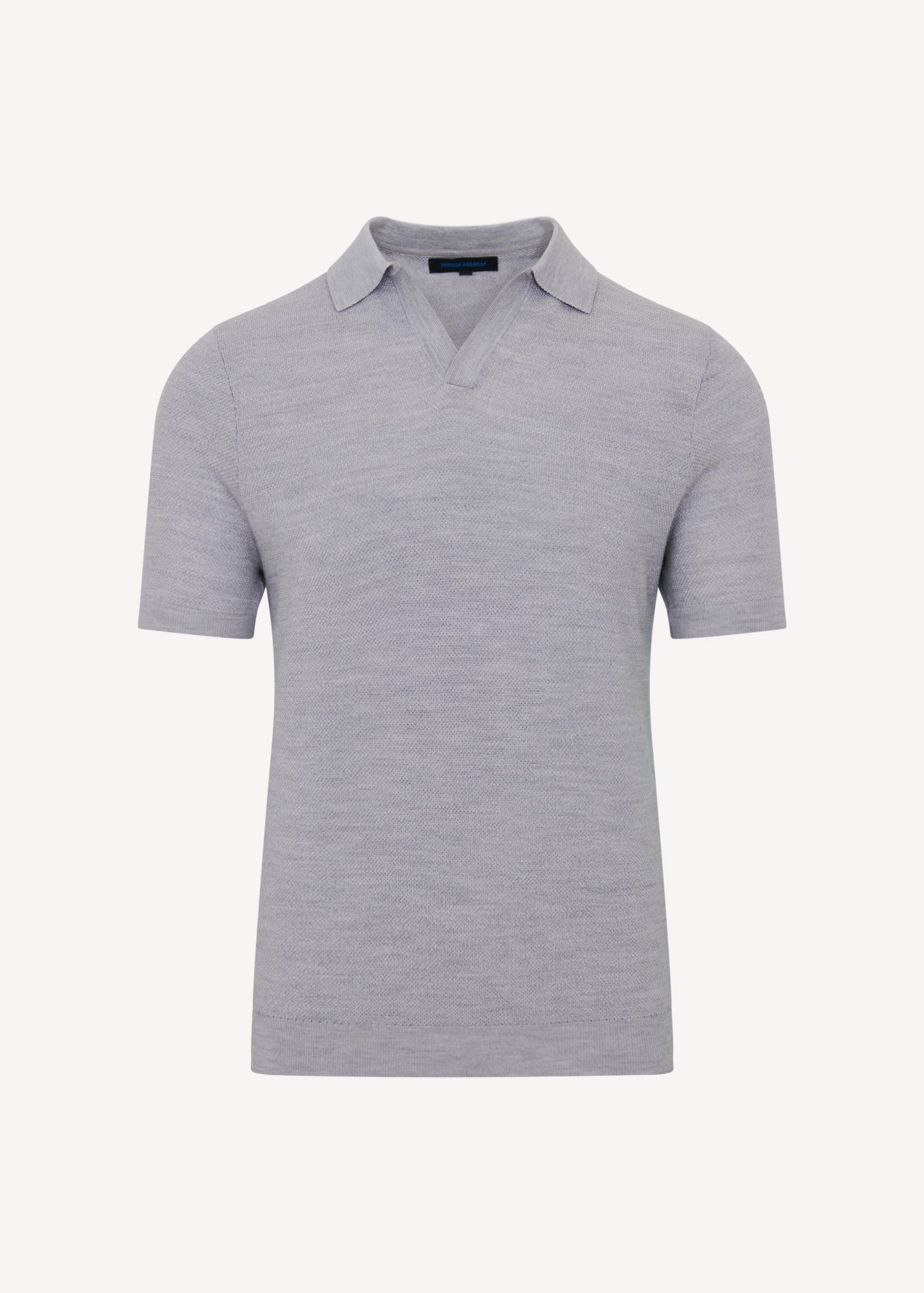 Merino Wool-Silk Birds-Eye Stitch Polo