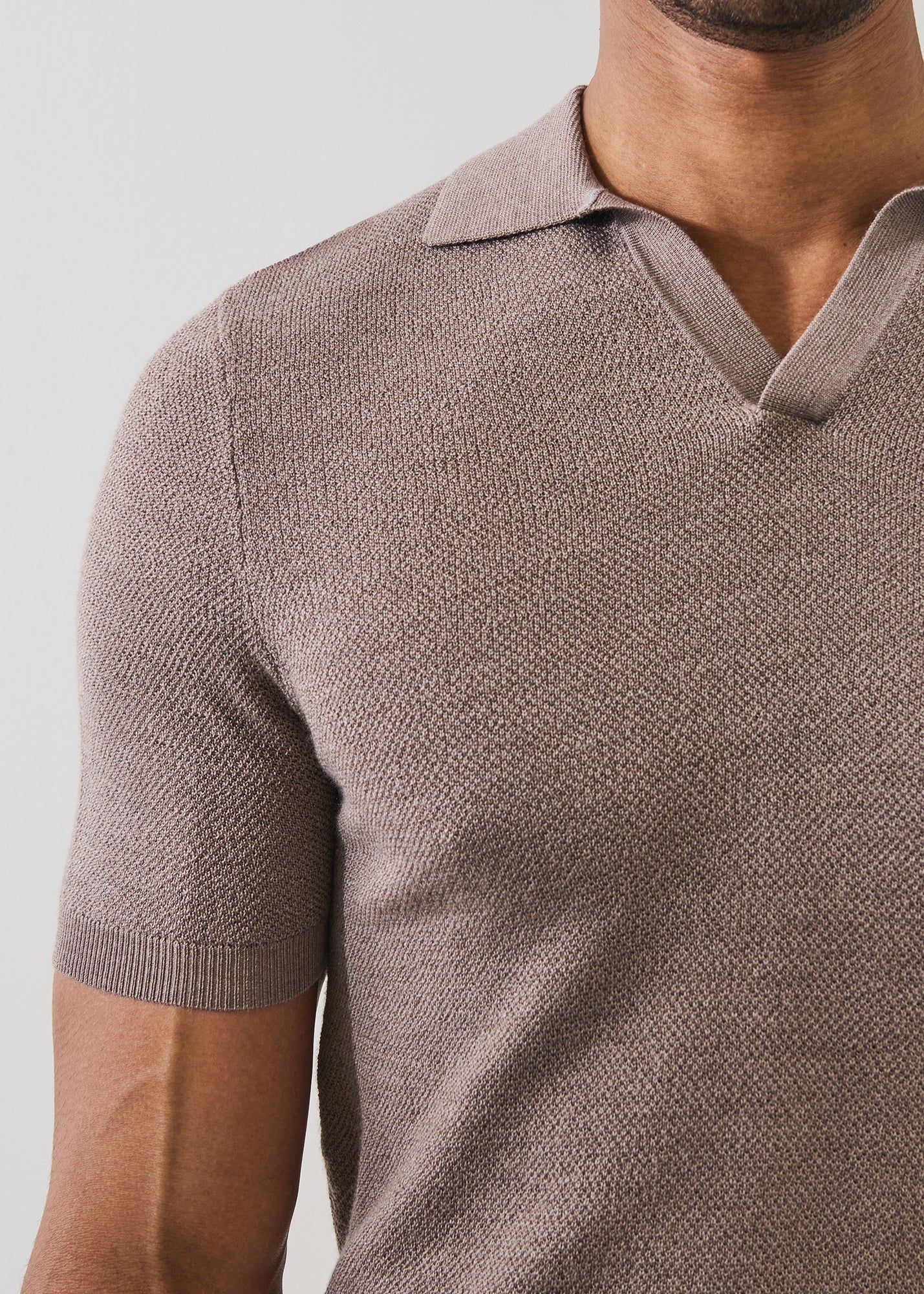 Merino Wool-Silk Birds-Eye Stitch Polo - PATRICK ASSARAF