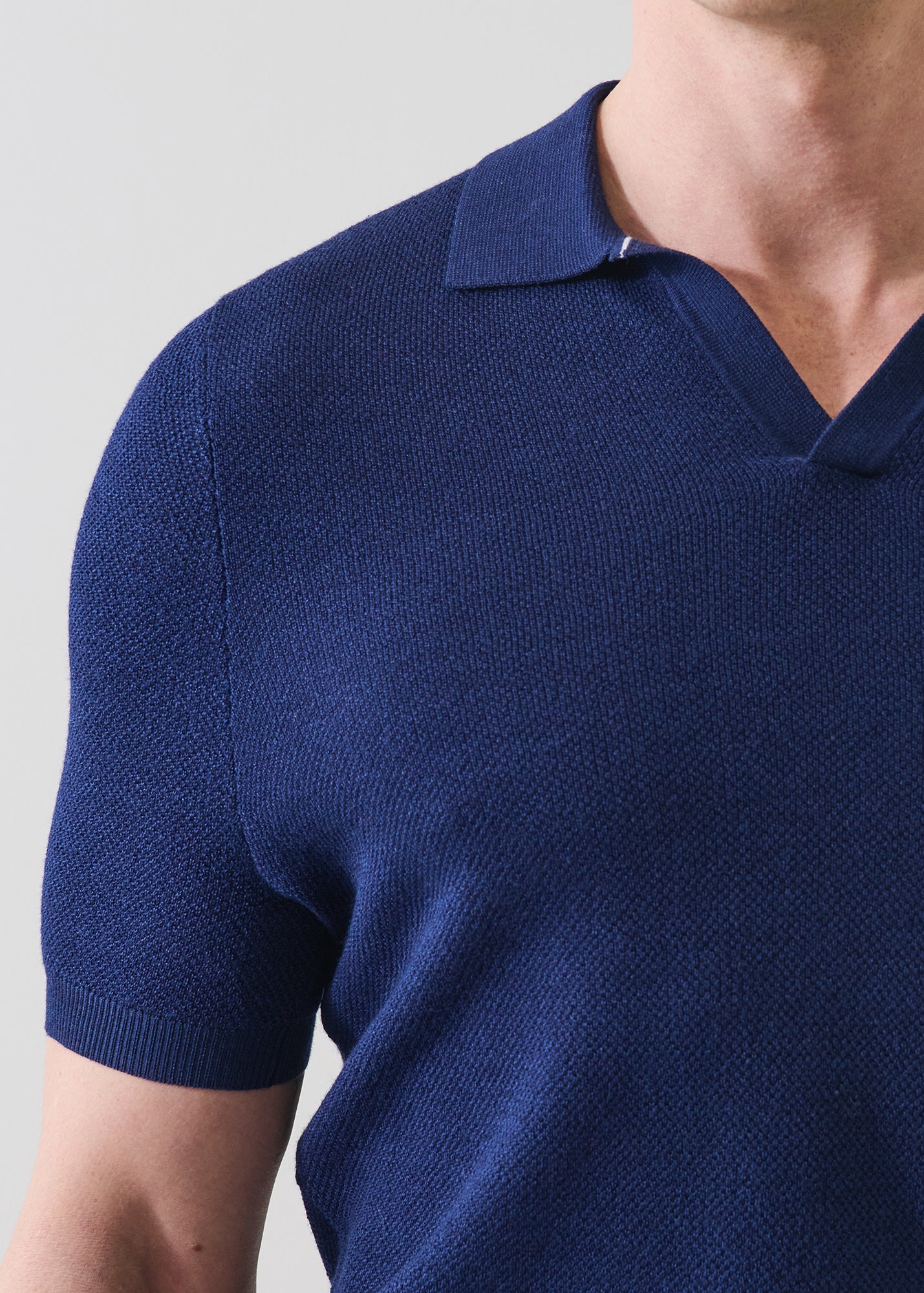 Merino Wool-Silk Birds-Eye Stitch Polo - PATRICK ASSARAF