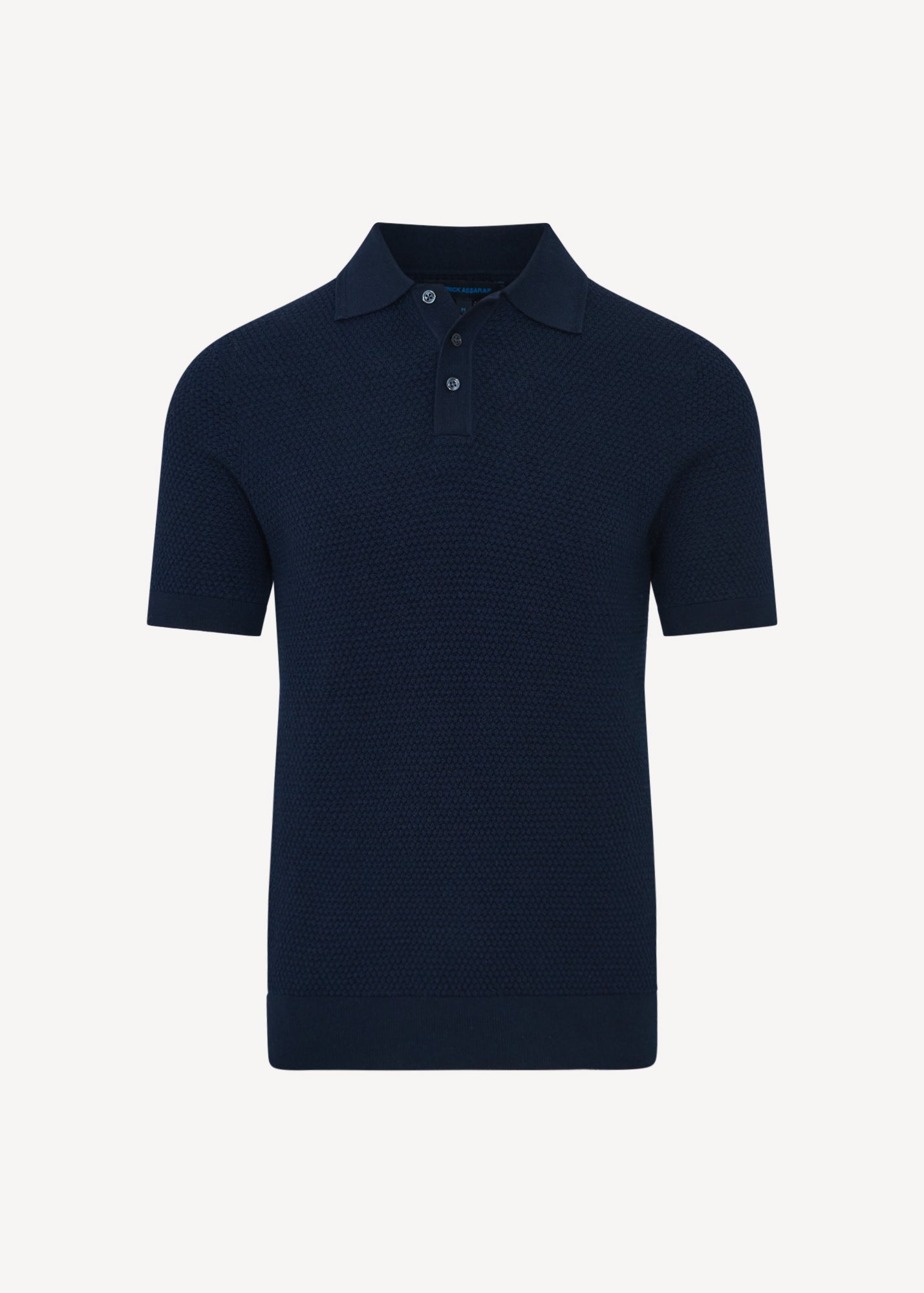 Merino Wool-Silk Bubble Stitch Polo