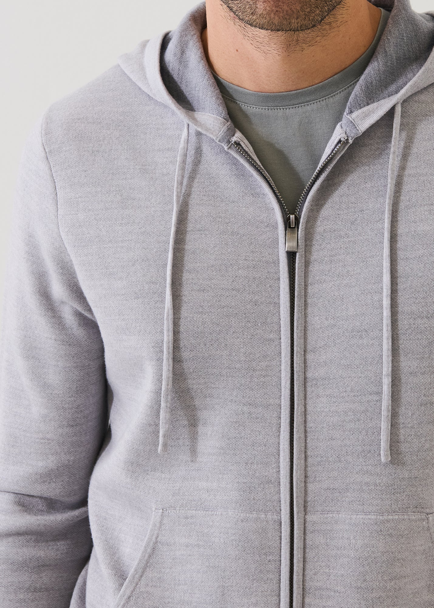 Double Face Merino Wool-Silk Full Zip Hoodie