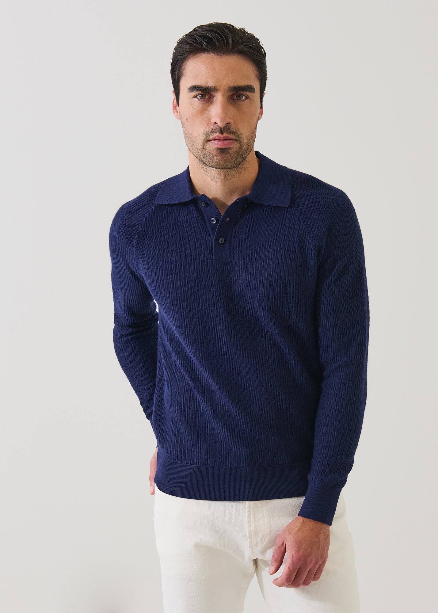 Cotton Blend Wide Rib Polo