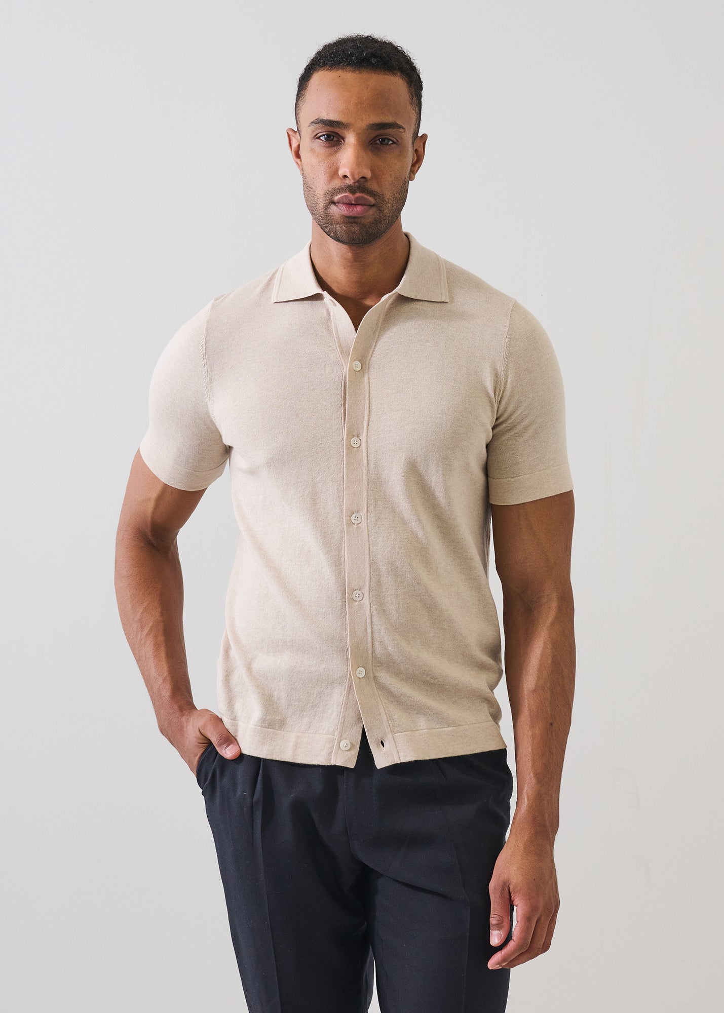 Cotton-Silk Blend Knit Shirt - PATRICK ASSARAF
