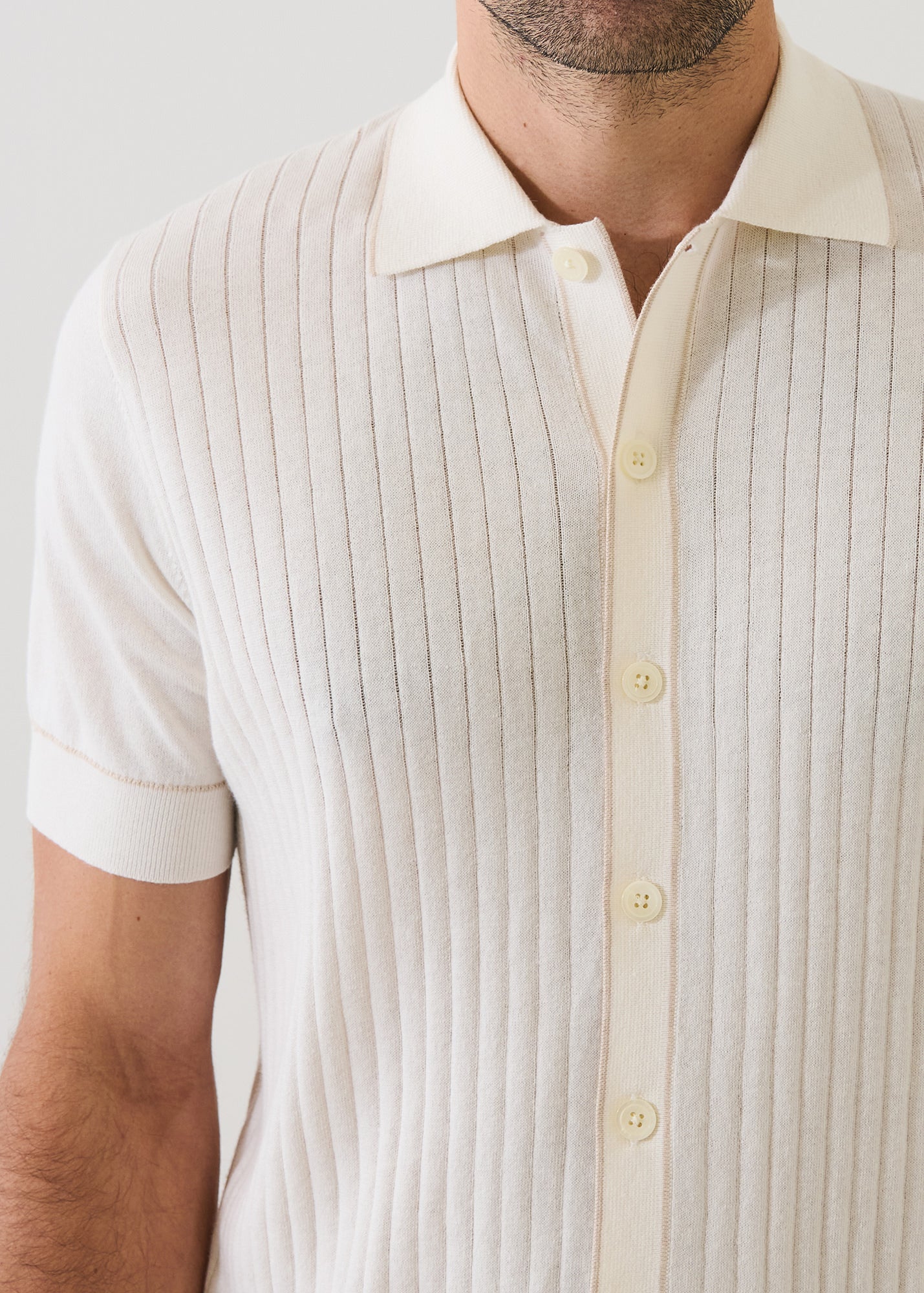 Cotton-Silk Tipped Short Sleeve Knit Shirt - PATRICK ASSARAF