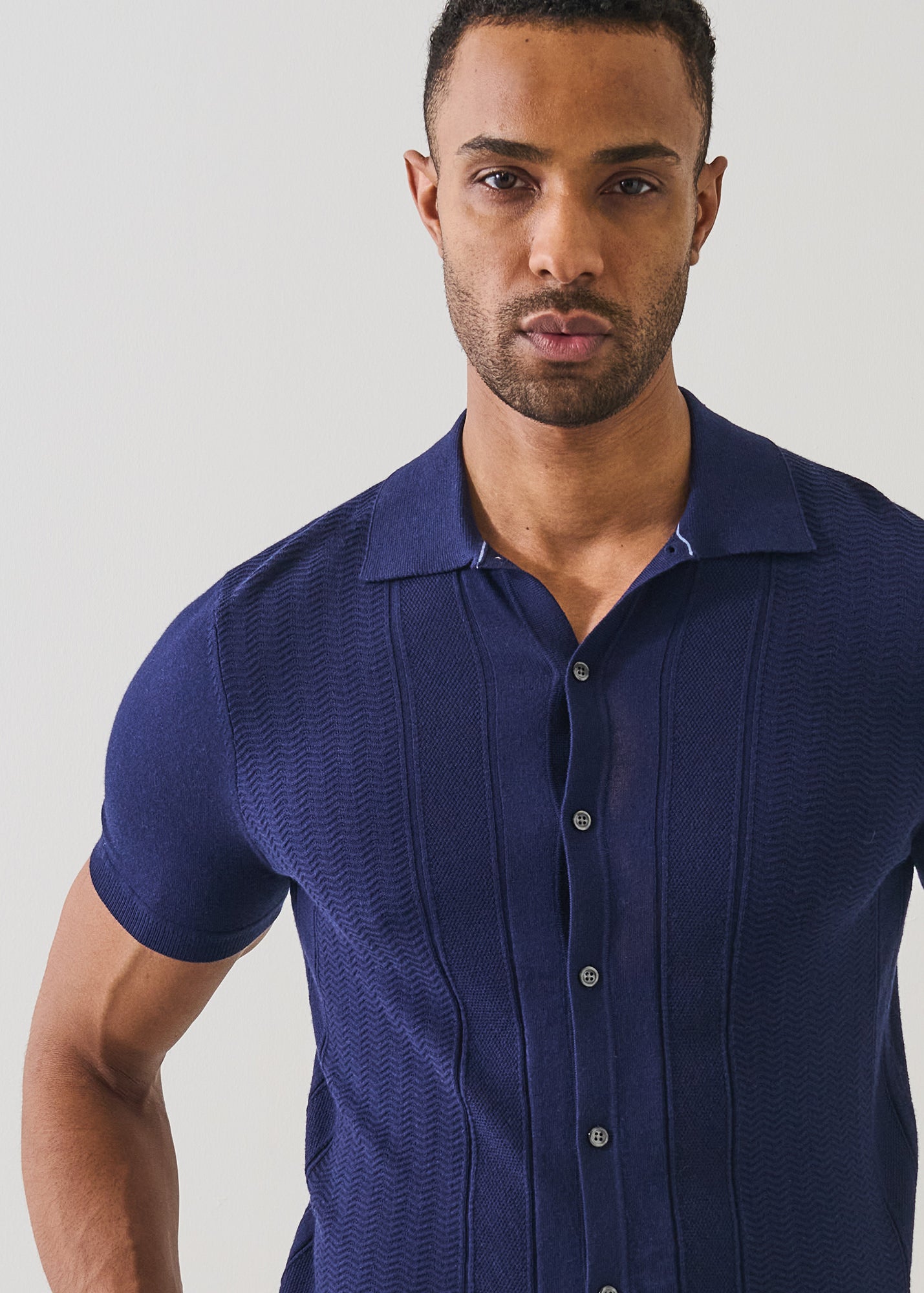 Cotton Cashmere Textured Knit Shirt - PATRICK ASSARAF