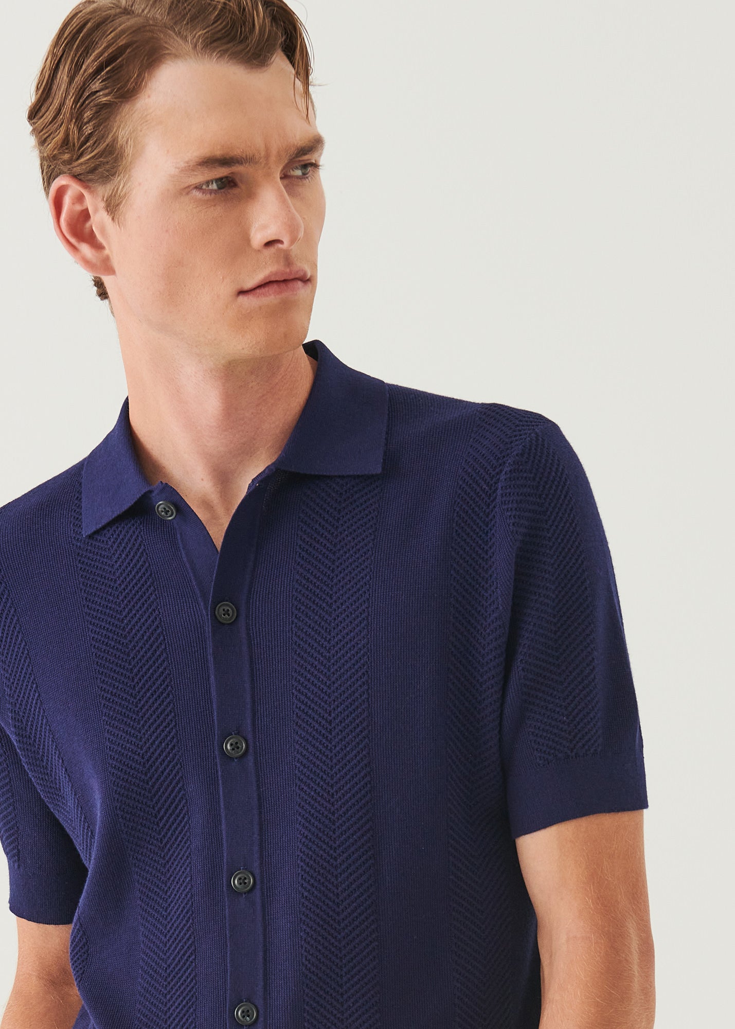 Cotton Cashmere Blend Knit Shirt