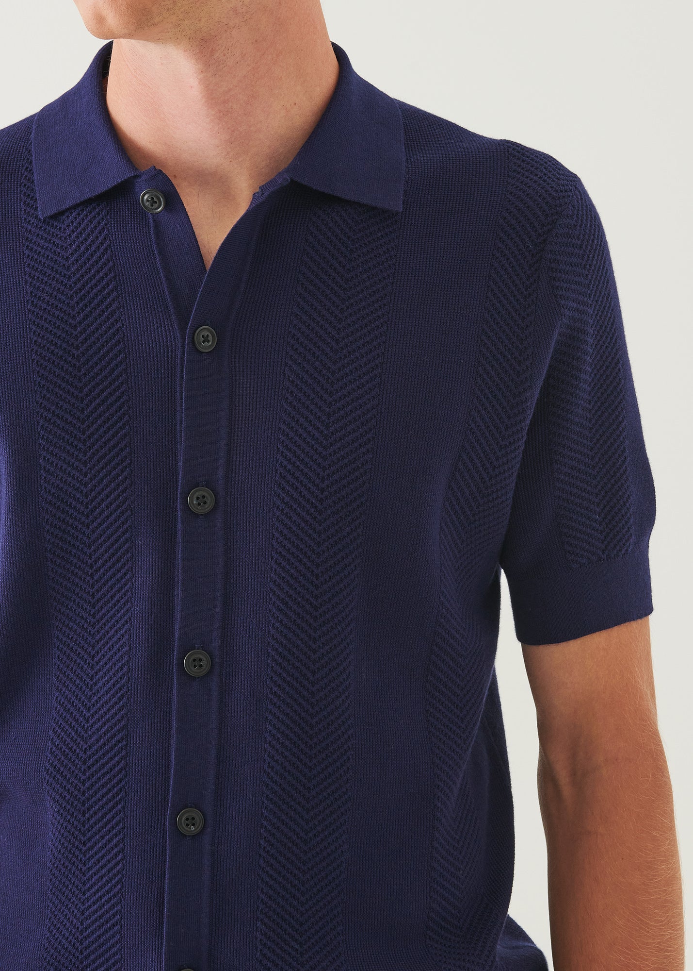 Cotton Cashmere Blend Knit Shirt
