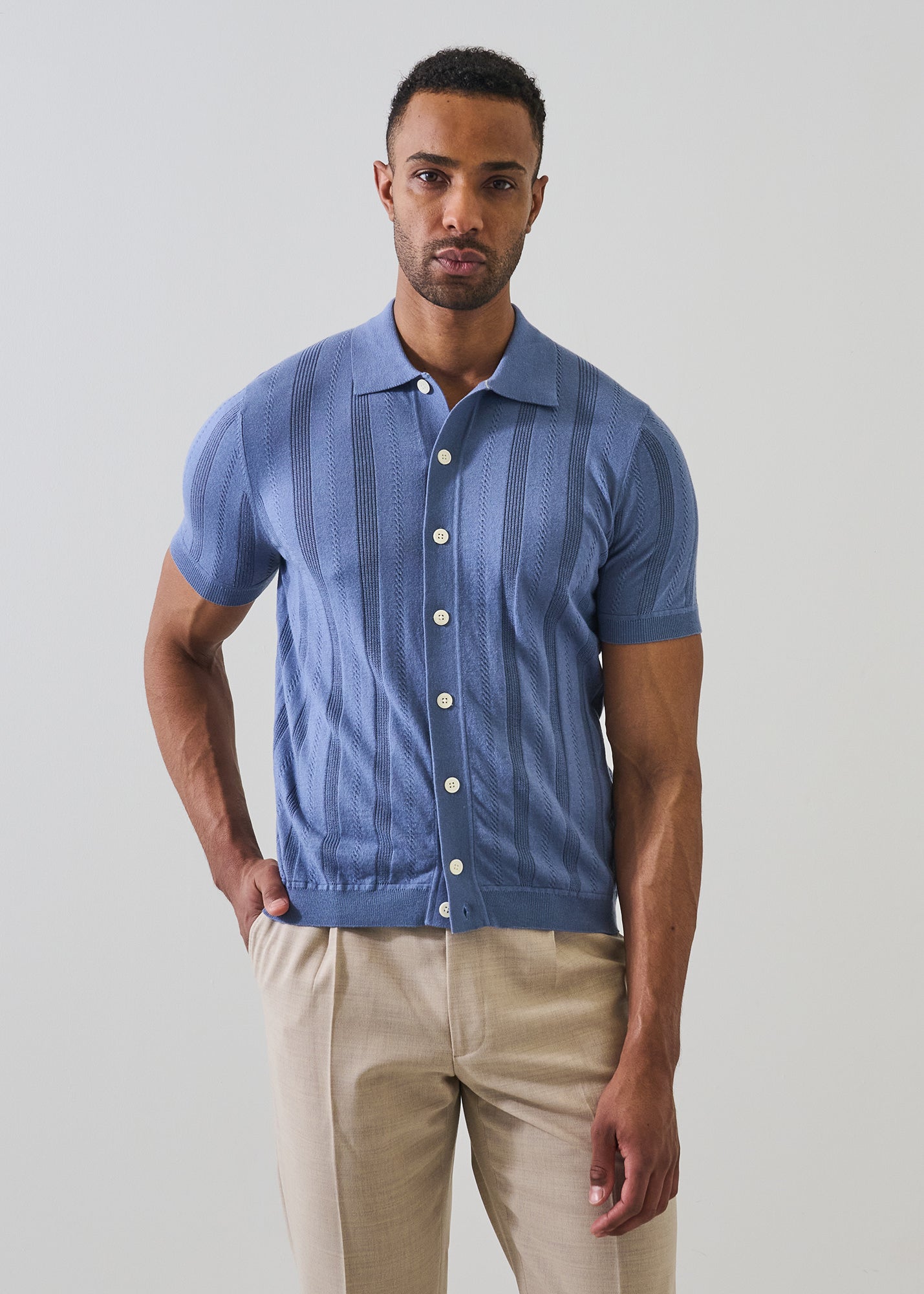 Cotton Cashmere Knit Shirt - PATRICK ASSARAF