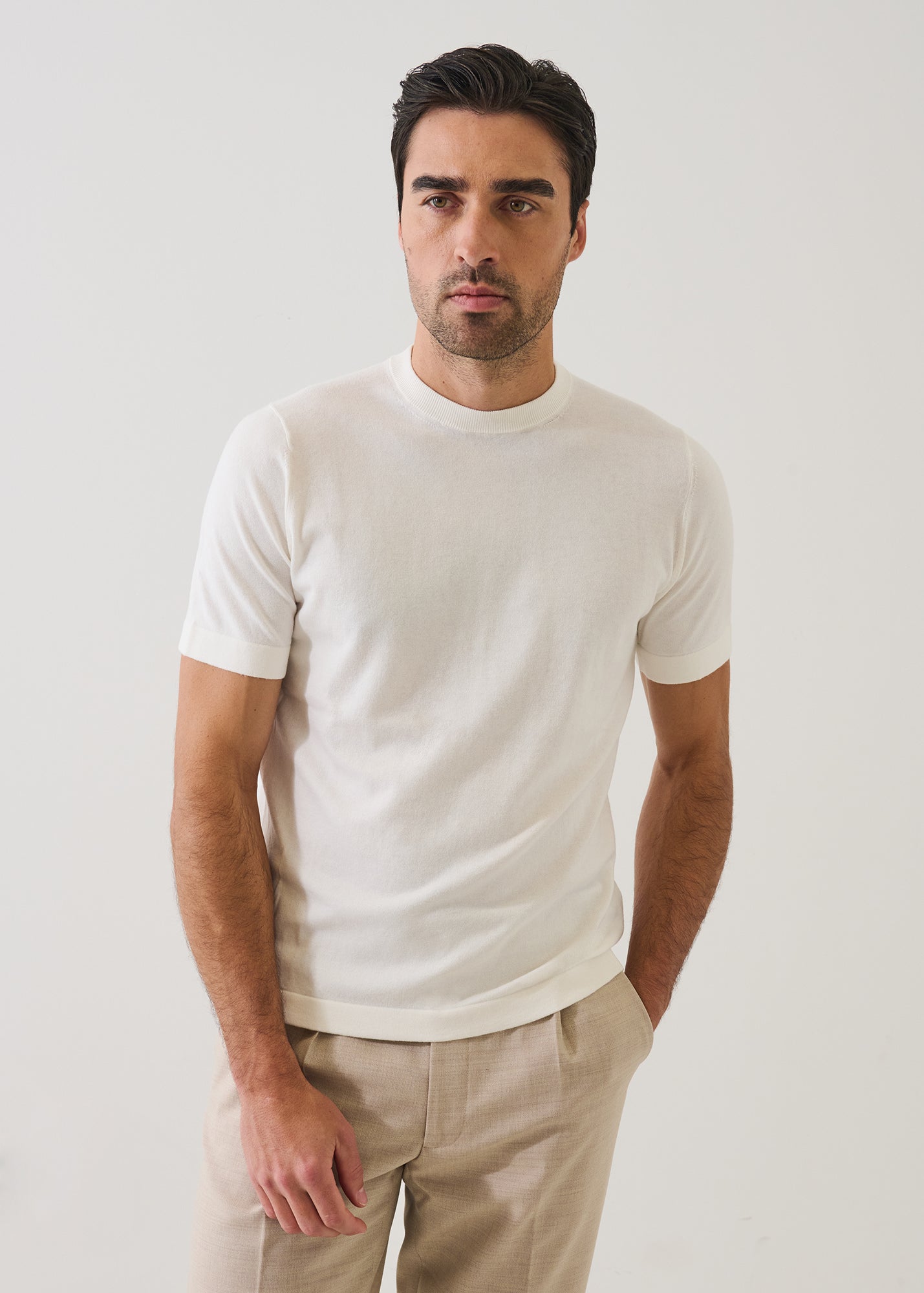 Cotton Blend Short Sleeve Crewneck