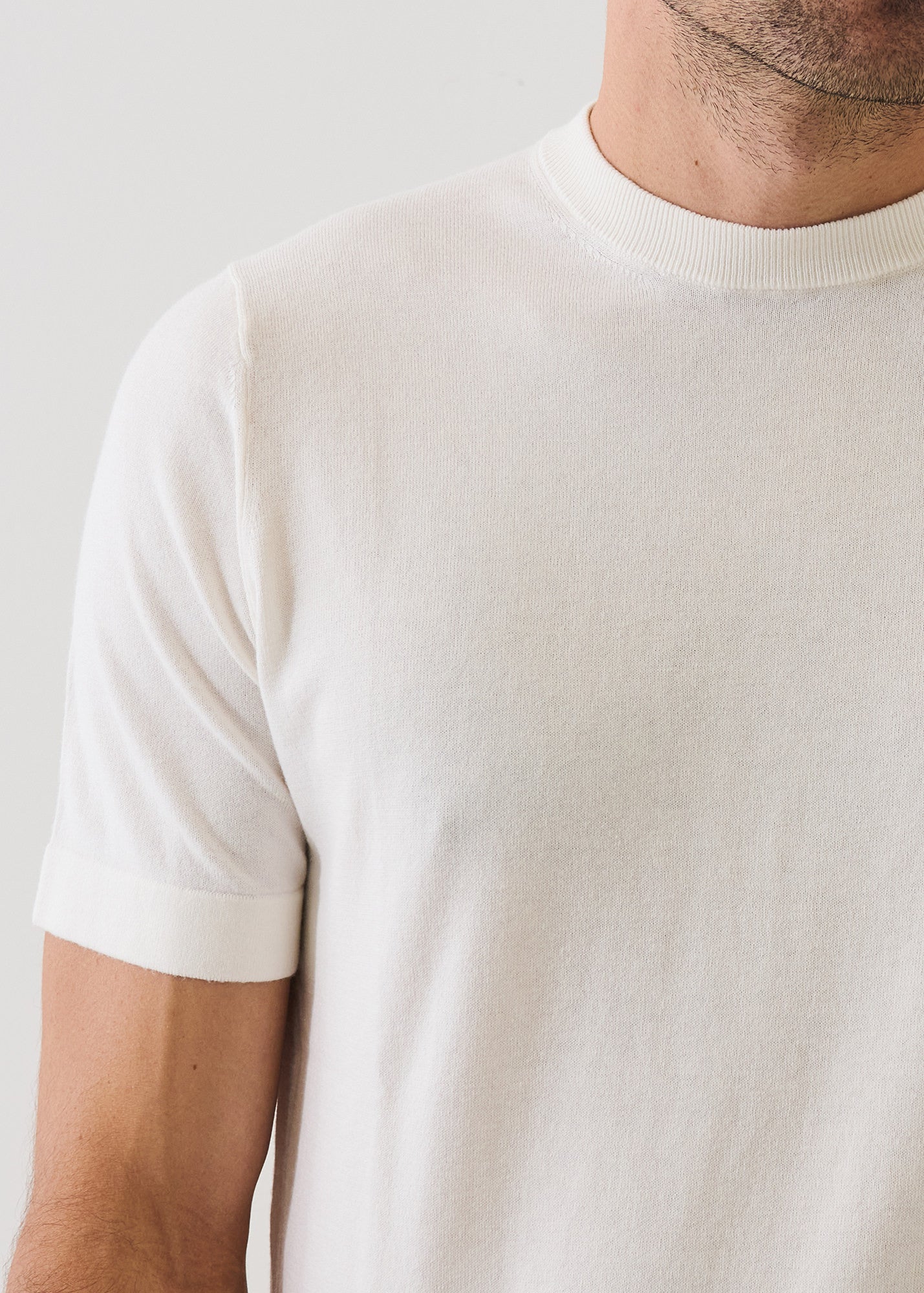Cotton Blend Short Sleeve Crewneck